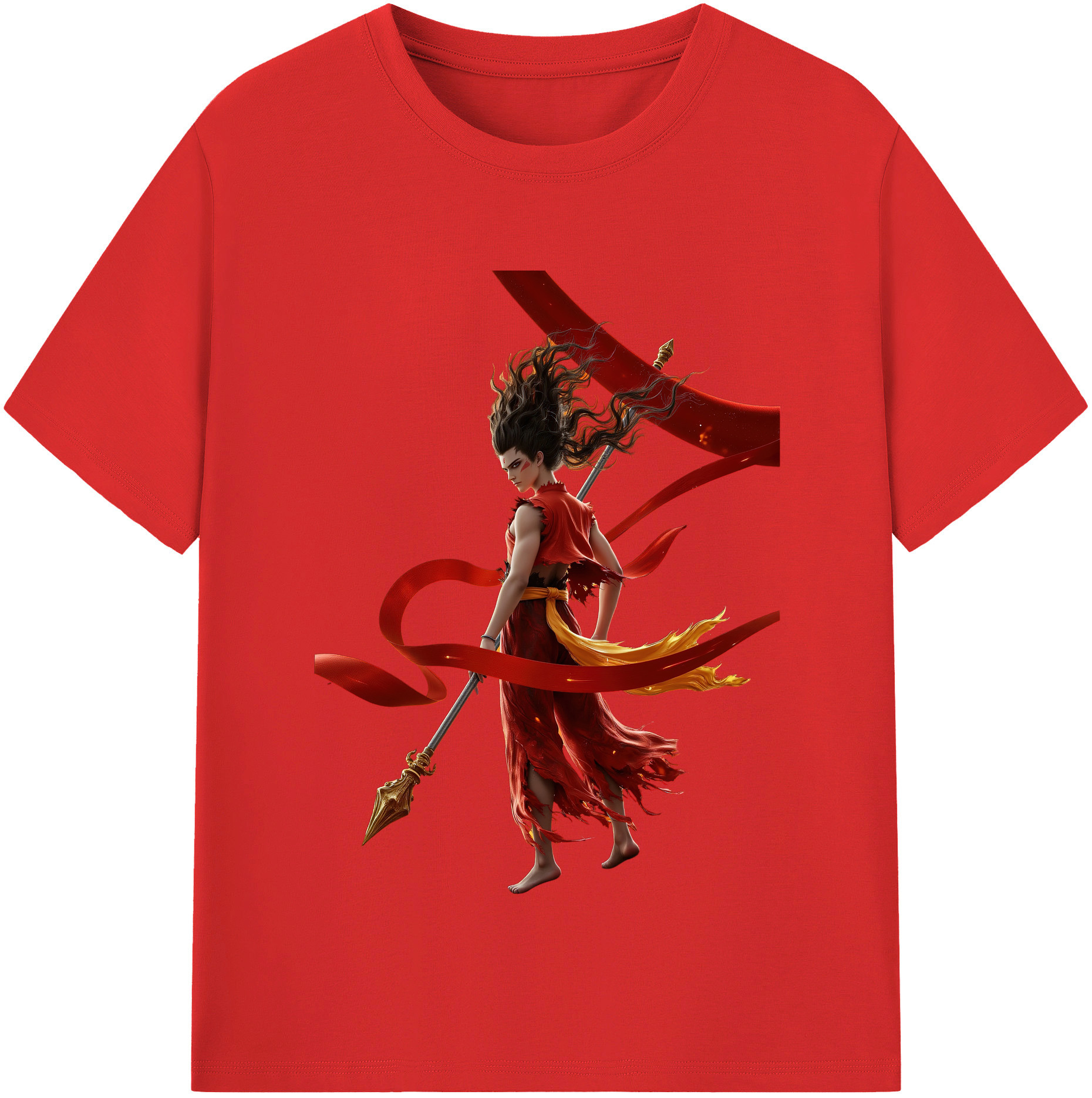 （画像用） Ne Zha 2 ナタ 魔童の大暴れ レディースカジュアルプリントTシャツ（綿100％）
