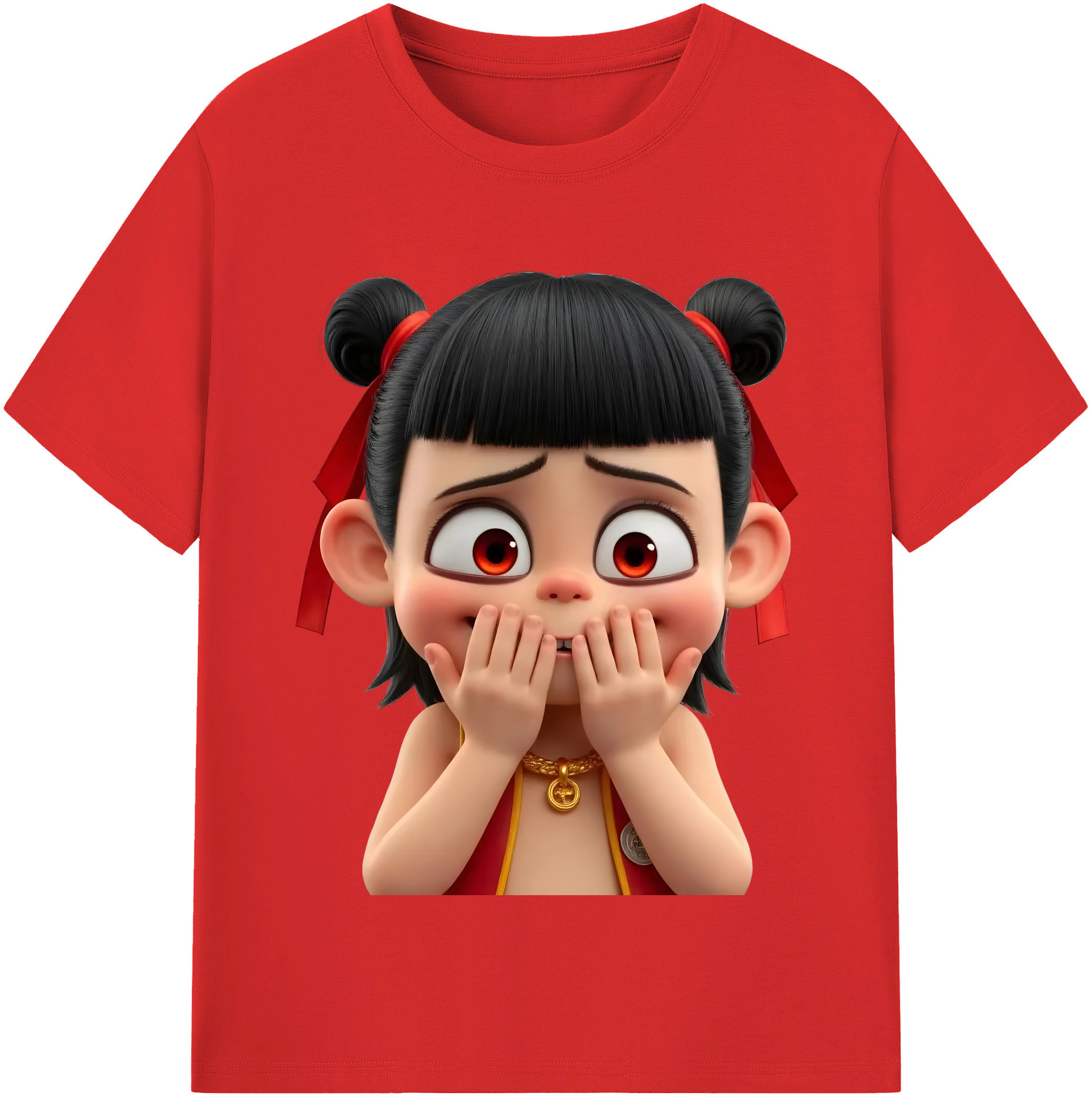 （画像用） Ne Zha 2 ナタ 魔童の大暴れ レディースカジュアルプリントTシャツ（綿100％）