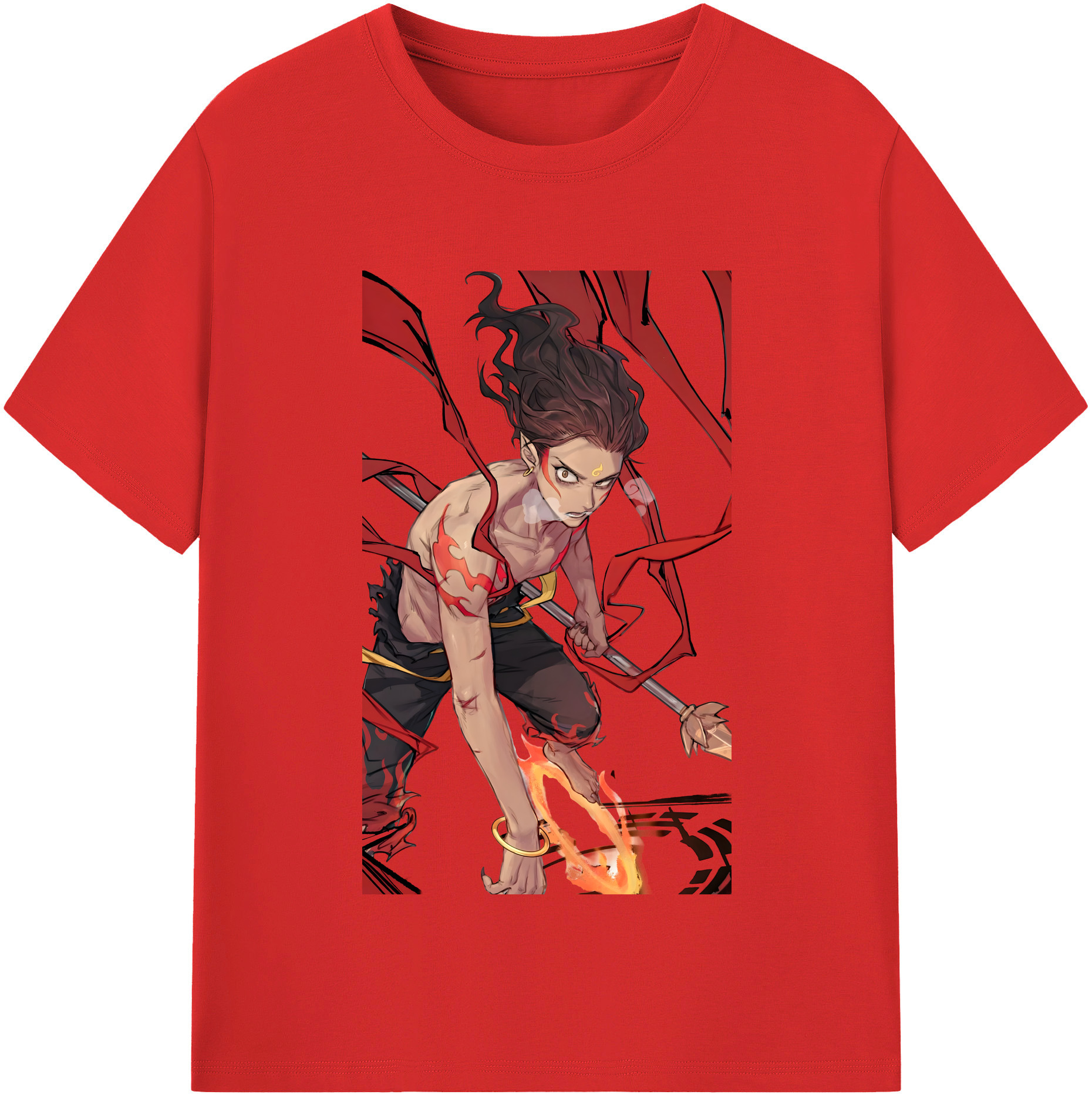 （画像用） Ne Zha 2 ナタ 魔童の大暴れ レディースカジュアルプリントTシャツ（綿100％）