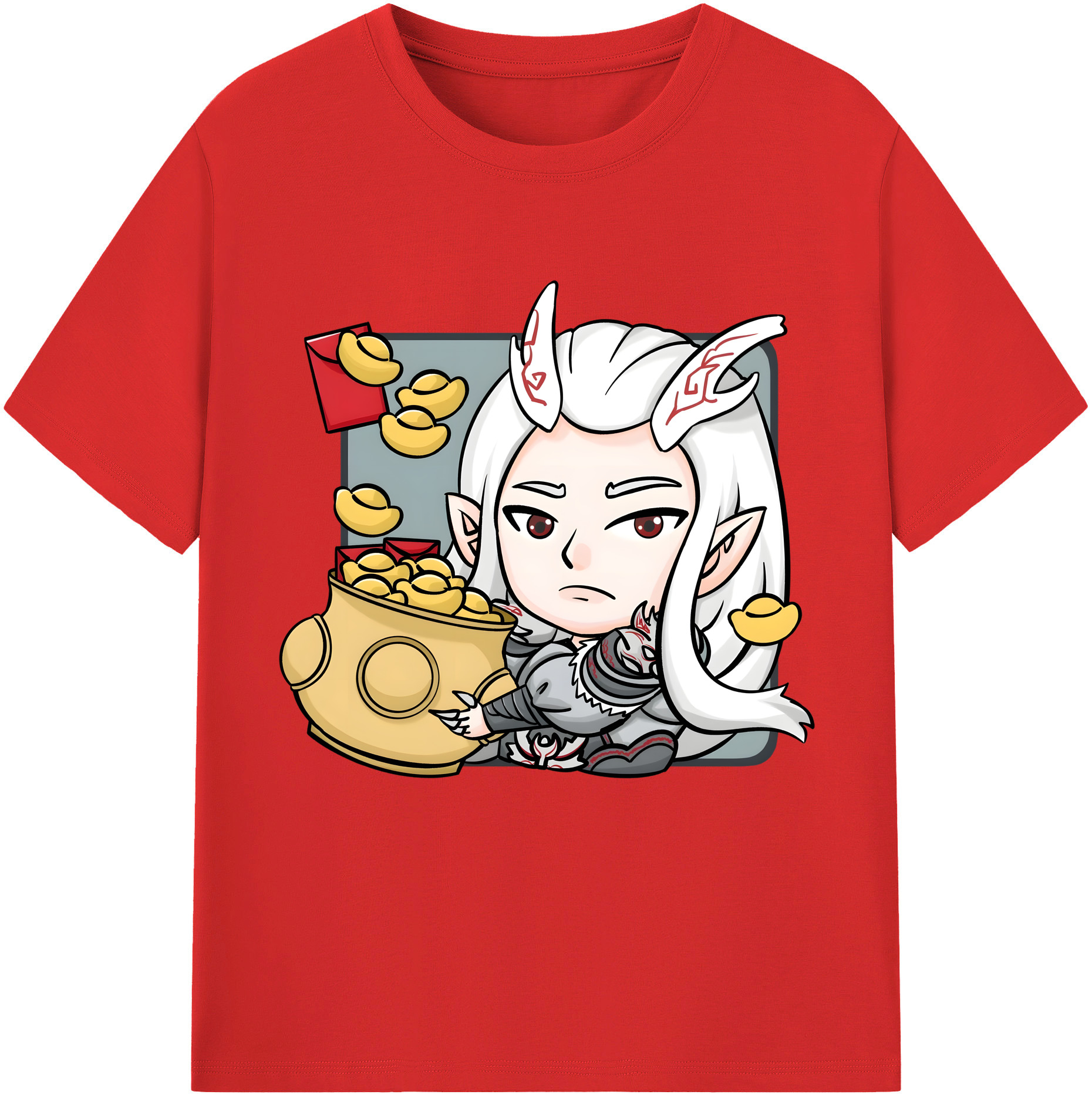 （画像用） Ne Zha 2 ナタ 魔童の大暴れ レディースカジュアルプリントTシャツ（綿100％）