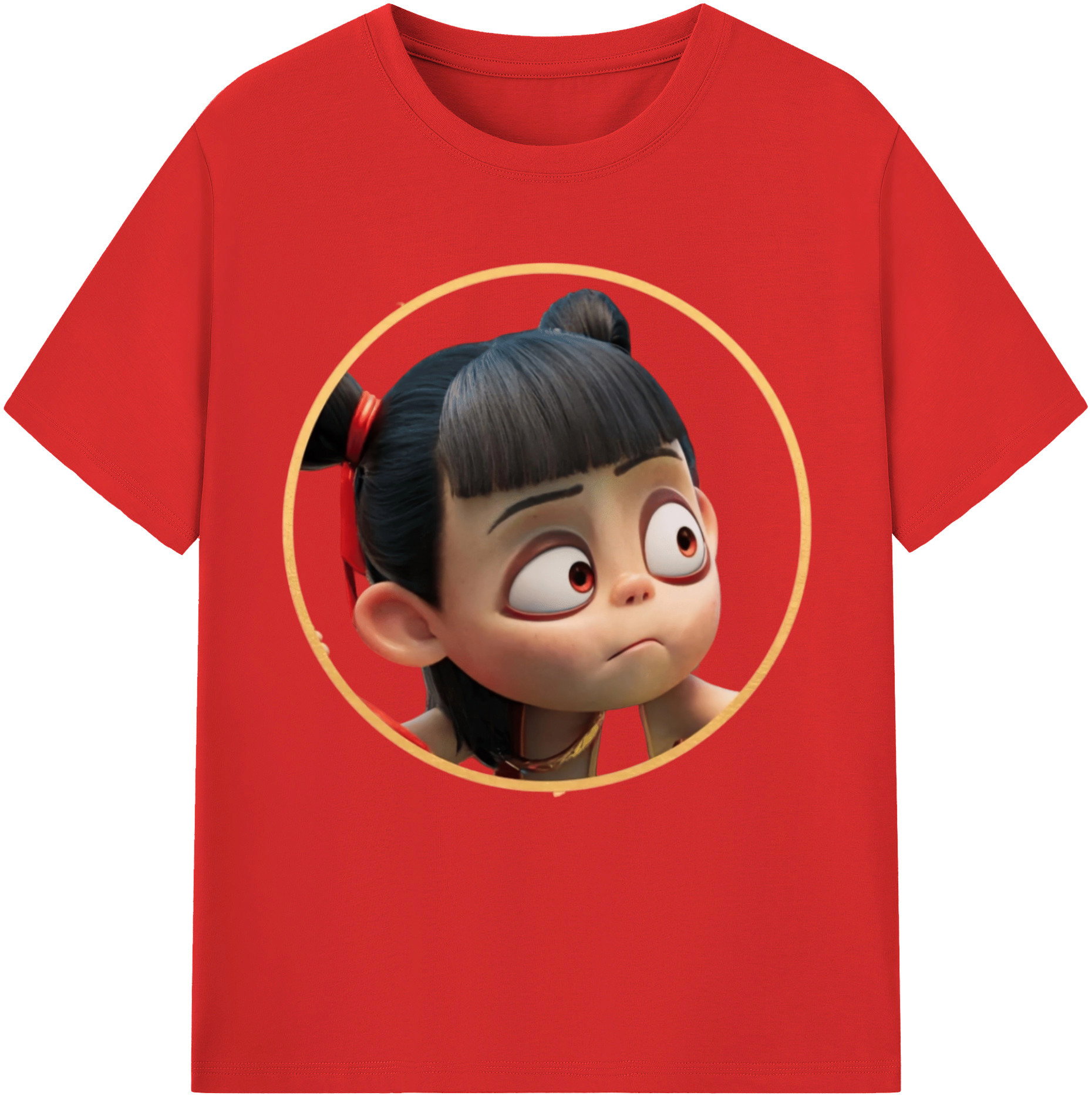 （画像用） Ne Zha 2 ナタ 魔童の大暴れ レディースカジュアルプリントTシャツ（綿100％）