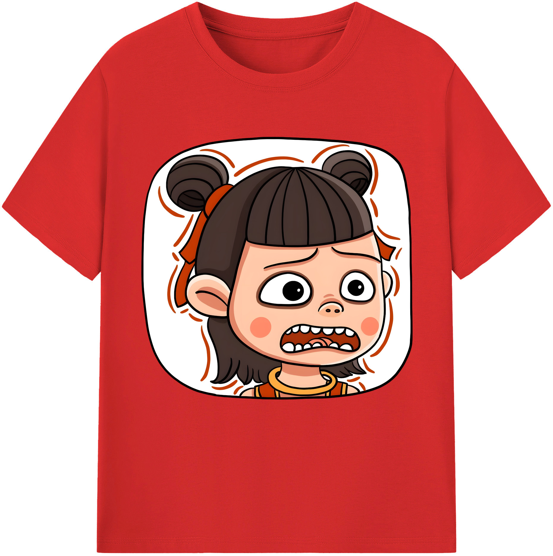 （画像用） Ne Zha 2 ナタ 魔童の大暴れ レディースカジュアルプリントTシャツ（綿100％）