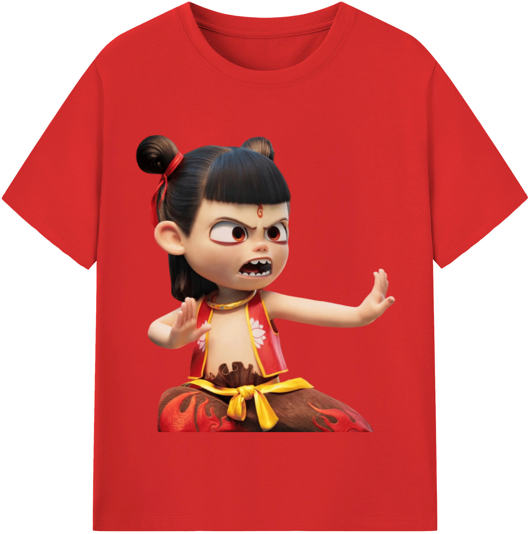 （画像用） Ne Zha 2 ナタ 魔童の大暴れ レディースカジュアルプリントTシャツ（綿100％）