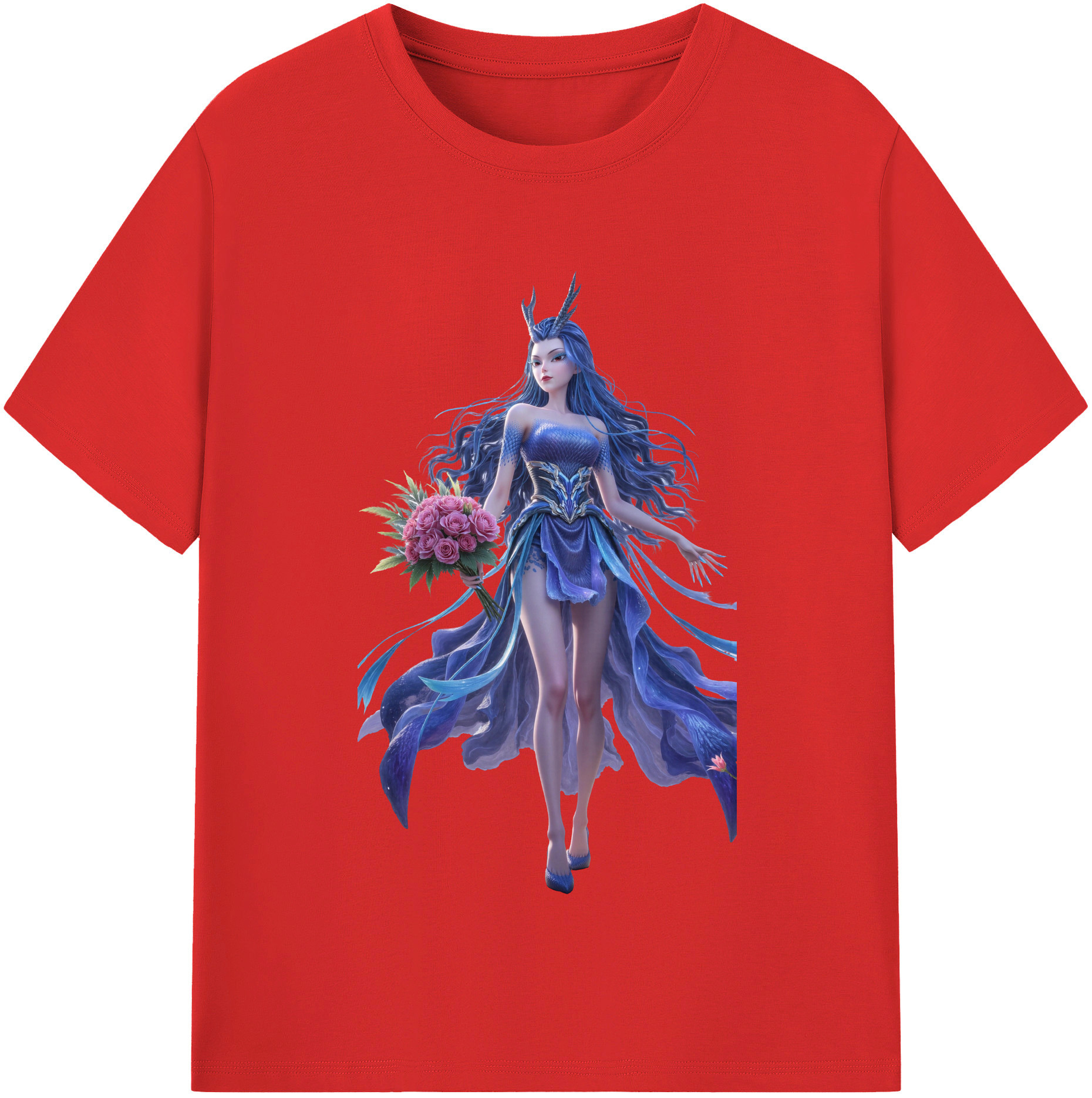 （画像用） Ne Zha 2 ナタ 魔童の大暴れ レディースカジュアルプリントTシャツ（綿100％）