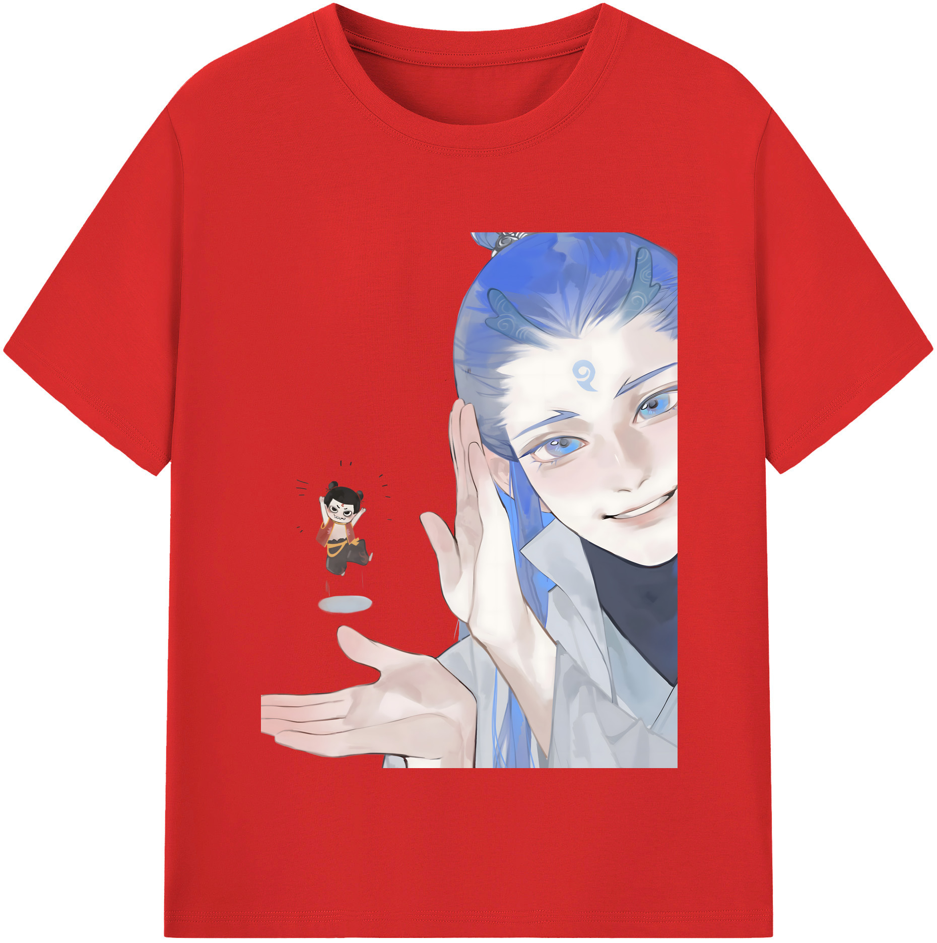 （画像用） Ne Zha 2 ナタ 魔童の大暴れ レディースカジュアルプリントTシャツ（綿100％）