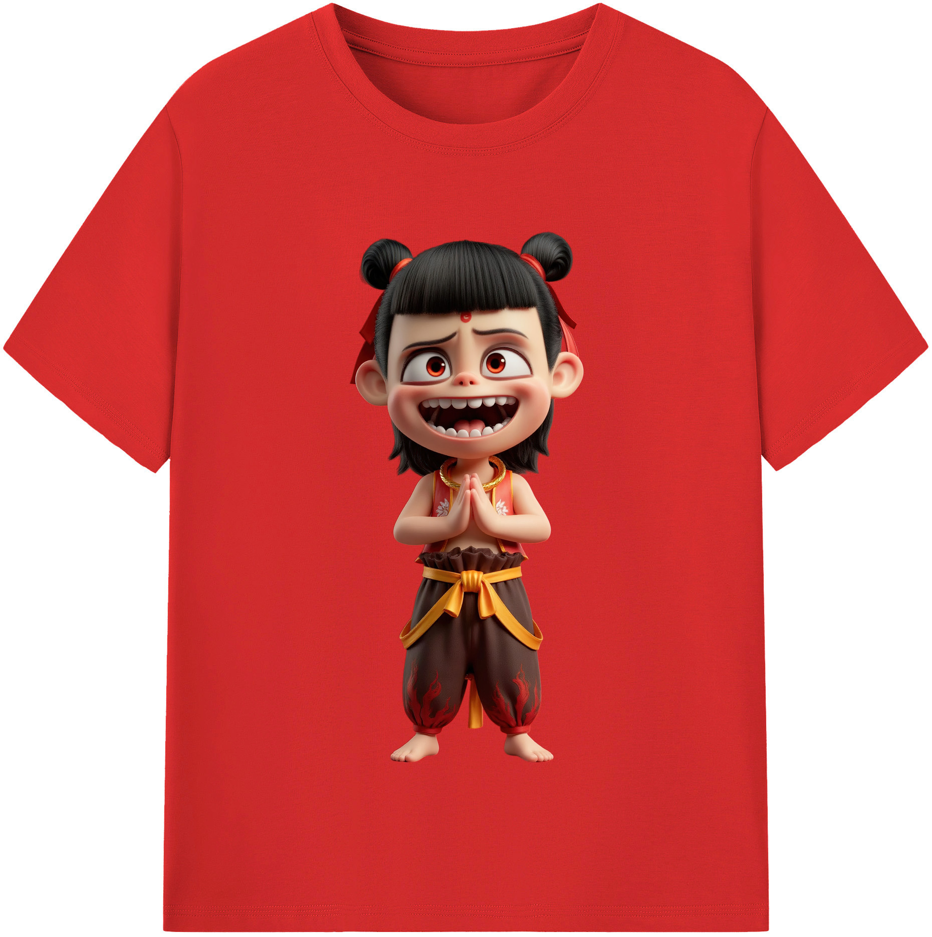 （画像用） Ne Zha 2 ナタ 魔童の大暴れ レディースカジュアルプリントTシャツ（綿100％）