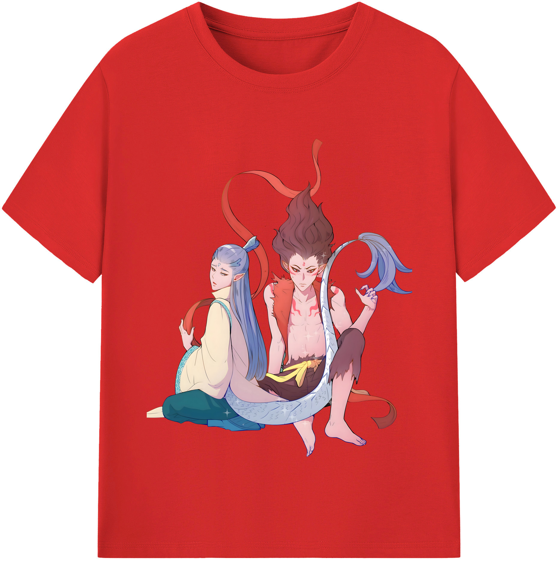 （画像用） Ne Zha 2 ナタ 魔童の大暴れ レディースカジュアルプリントTシャツ（綿100％）