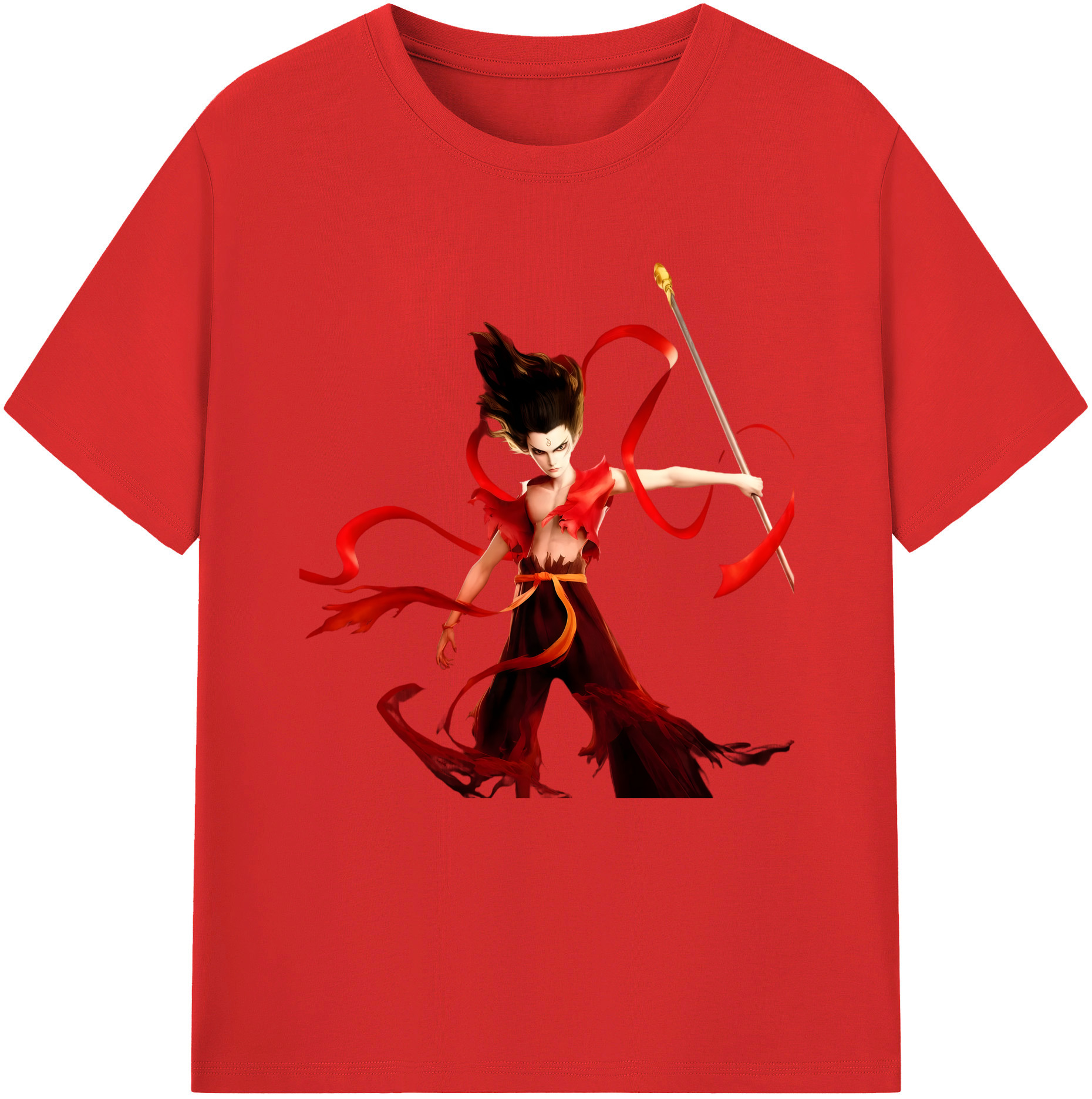 （画像用） Ne Zha 2 ナタ 魔童の大暴れ レディースカジュアルプリントTシャツ（綿100％）