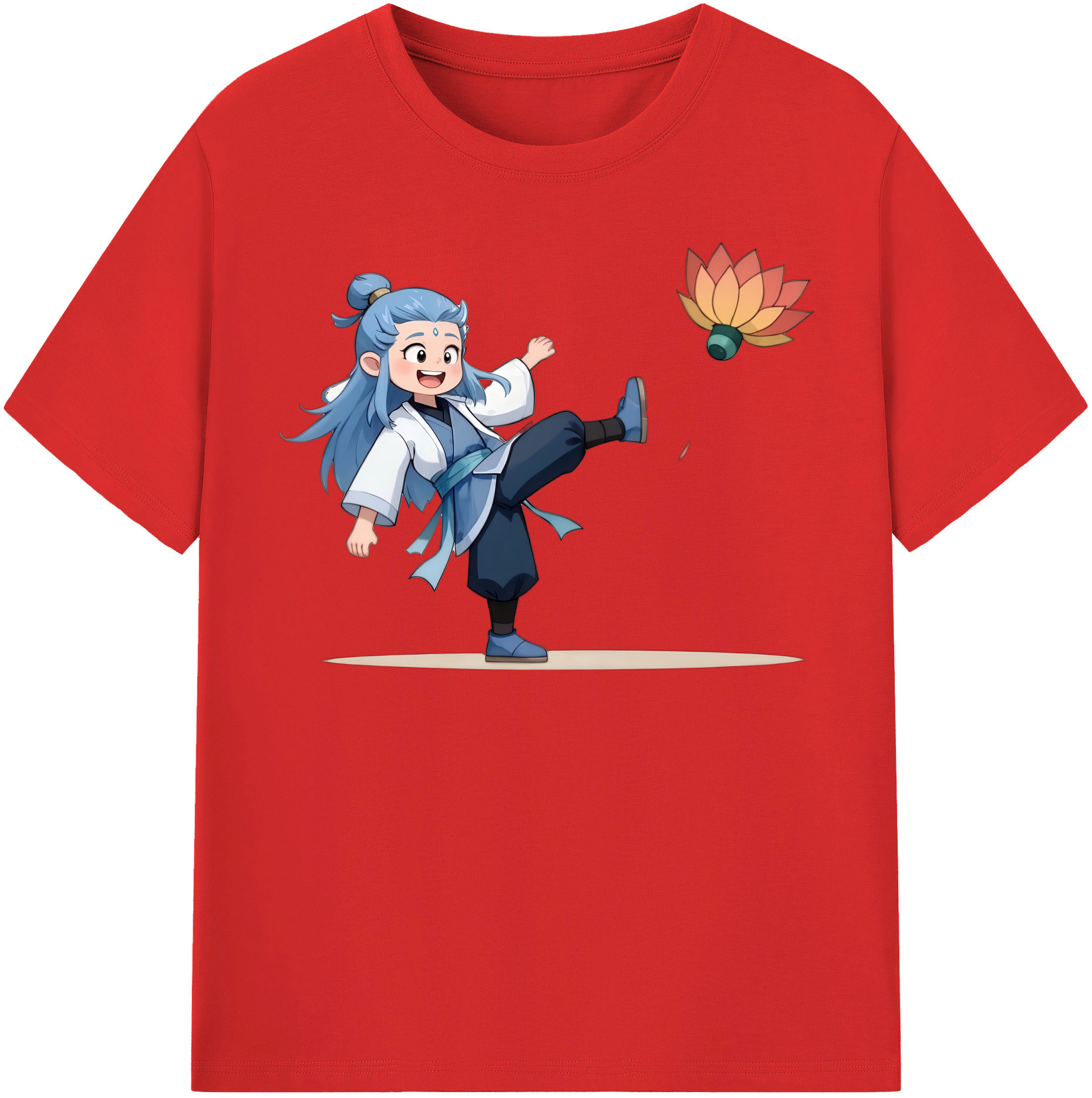（画像用） Ne Zha 2 ナタ 魔童の大暴れ レディースカジュアルプリントTシャツ（綿100％）