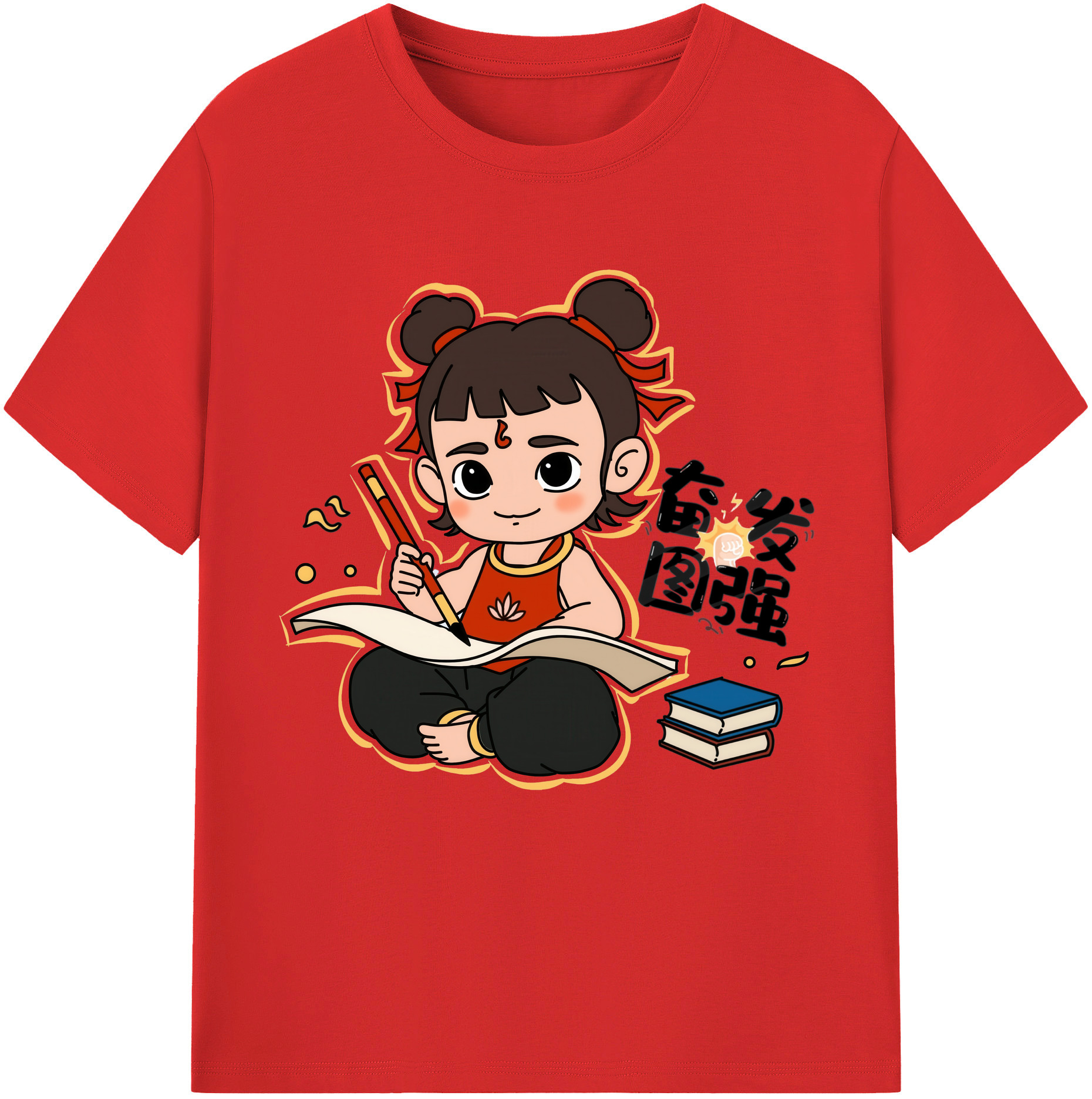 （画像用） Ne Zha 2 ナタ 魔童の大暴れ レディースカジュアルプリントTシャツ（綿100％）