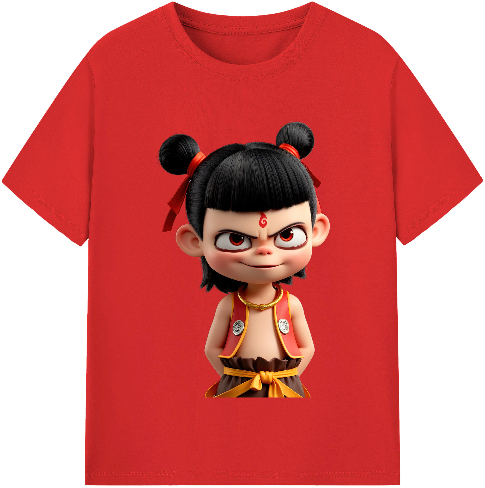 （画像用） Ne Zha 2 ナタ 魔童の大暴れ レディースカジュアルプリントTシャツ（綿100％）