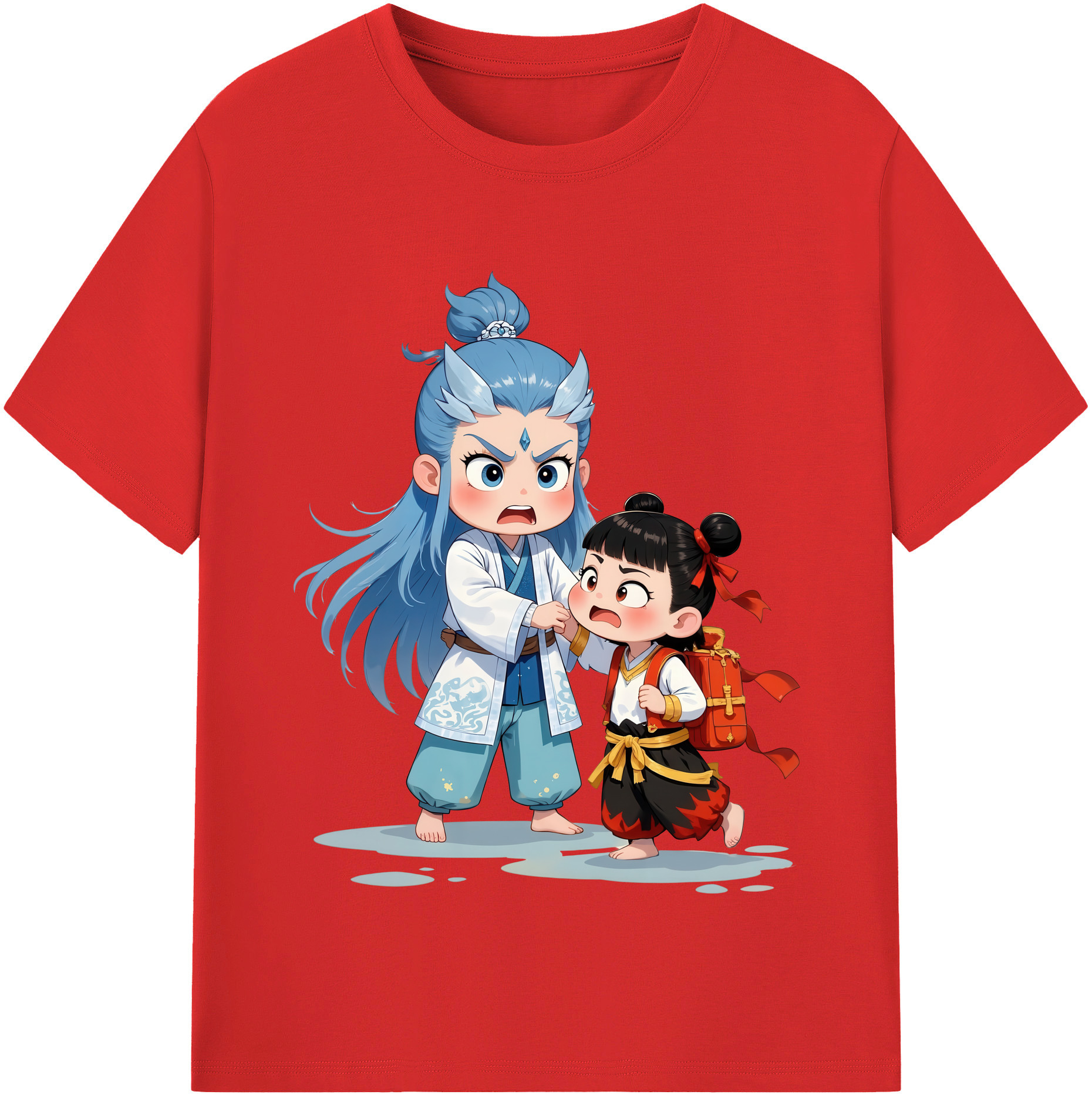 （画像用） Ne Zha 2 ナタ 魔童の大暴れ レディースカジュアルプリントTシャツ（綿100％）