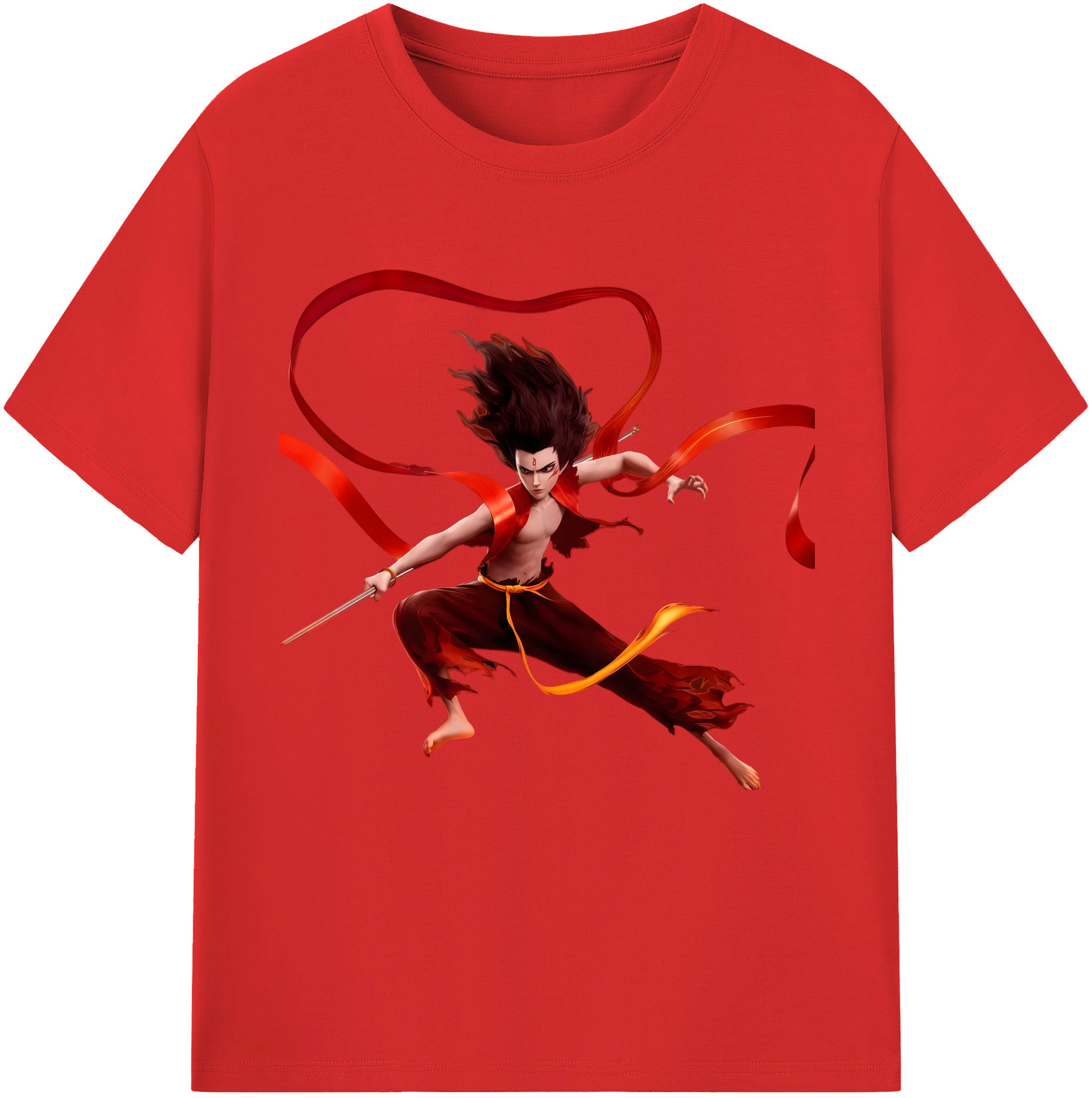（画像用） Ne Zha 2 ナタ 魔童の大暴れ レディースカジュアルプリントTシャツ（綿100％）