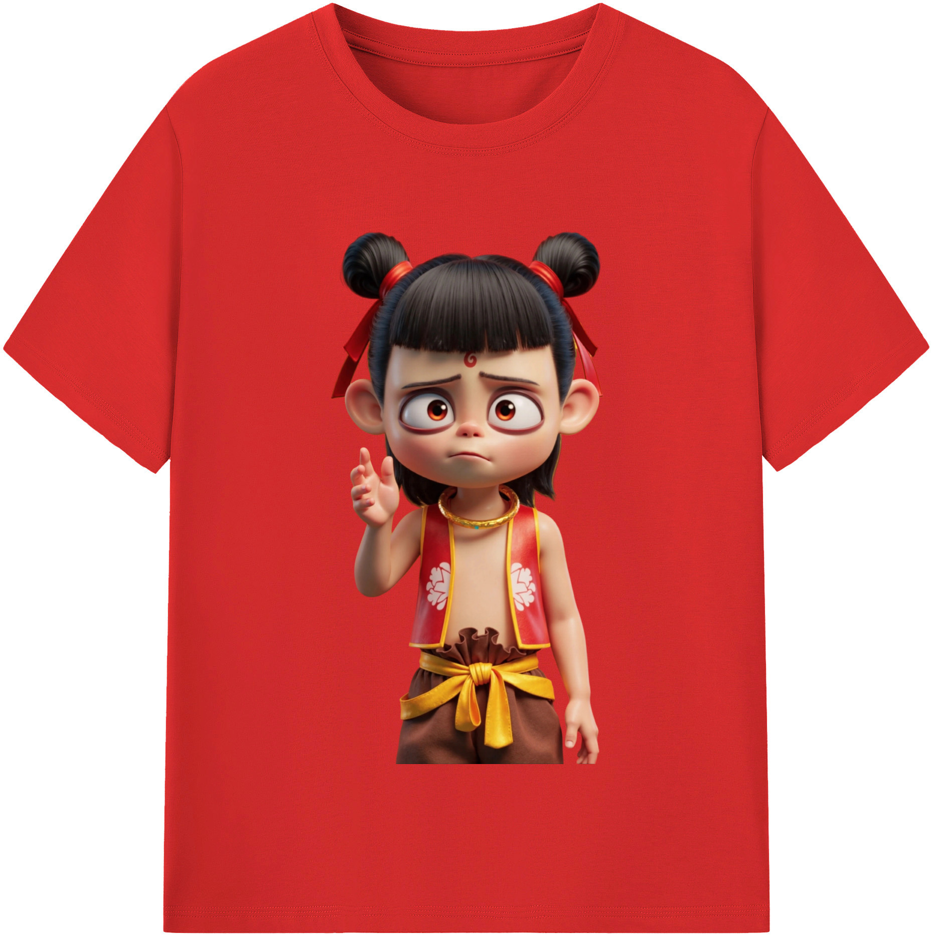 （画像用） Ne Zha 2 ナタ 魔童の大暴れ レディースカジュアルプリントTシャツ（綿100％）