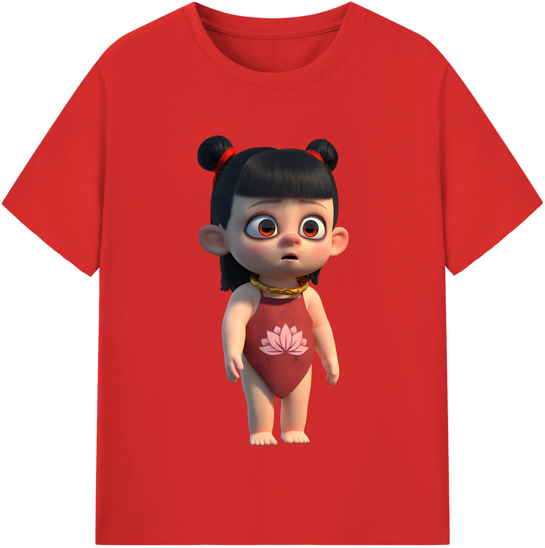 （画像用） Ne Zha 2 ナタ 魔童の大暴れ レディースカジュアルプリントTシャツ（綿100％）