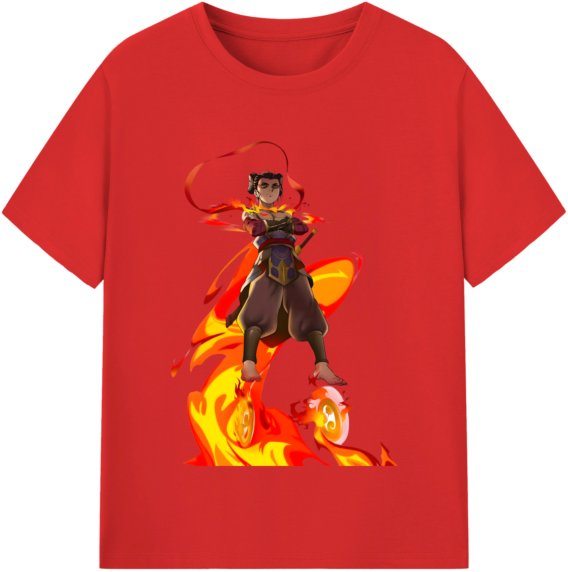 （画像用） Ne Zha 2 ナタ 魔童の大暴れ レディースカジュアルプリントTシャツ（綿100％）