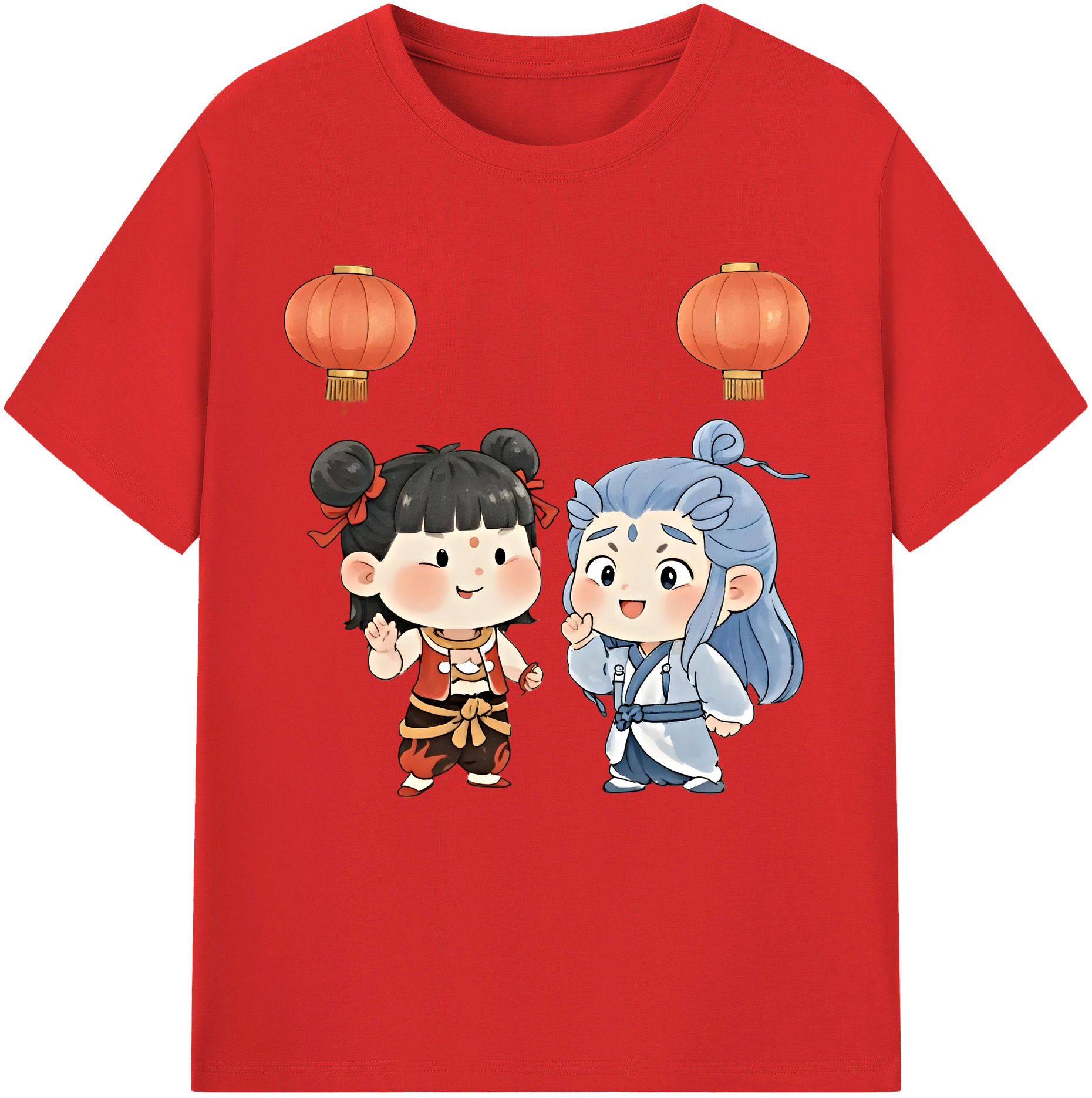 （画像用） Ne Zha 2 ナタ 魔童の大暴れ レディースカジュアルプリントTシャツ（綿100％）