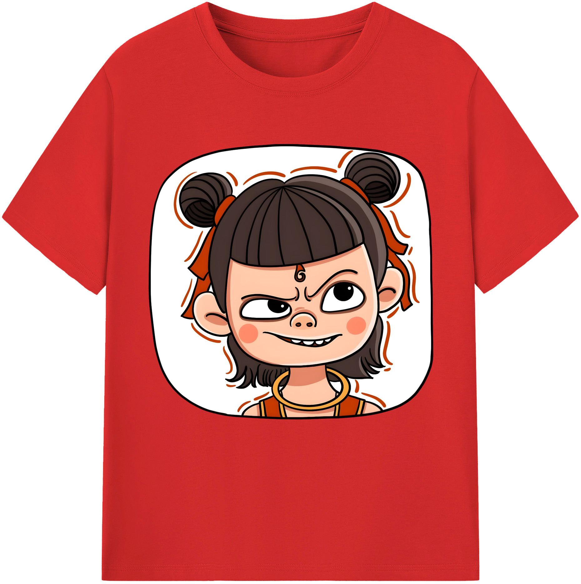 （画像用） Ne Zha 2 ナタ 魔童の大暴れ レディースカジュアルプリントTシャツ（綿100％）