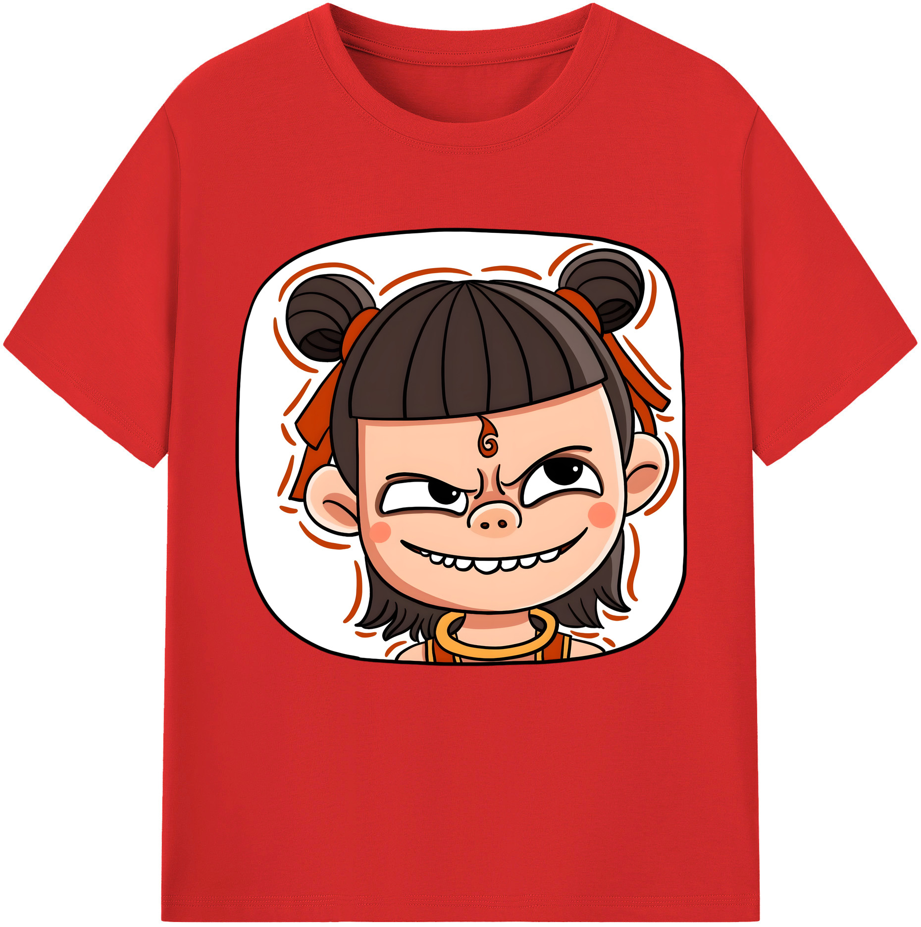 （画像用） Ne Zha 2 ナタ 魔童の大暴れ レディースカジュアルプリントTシャツ（綿100％）