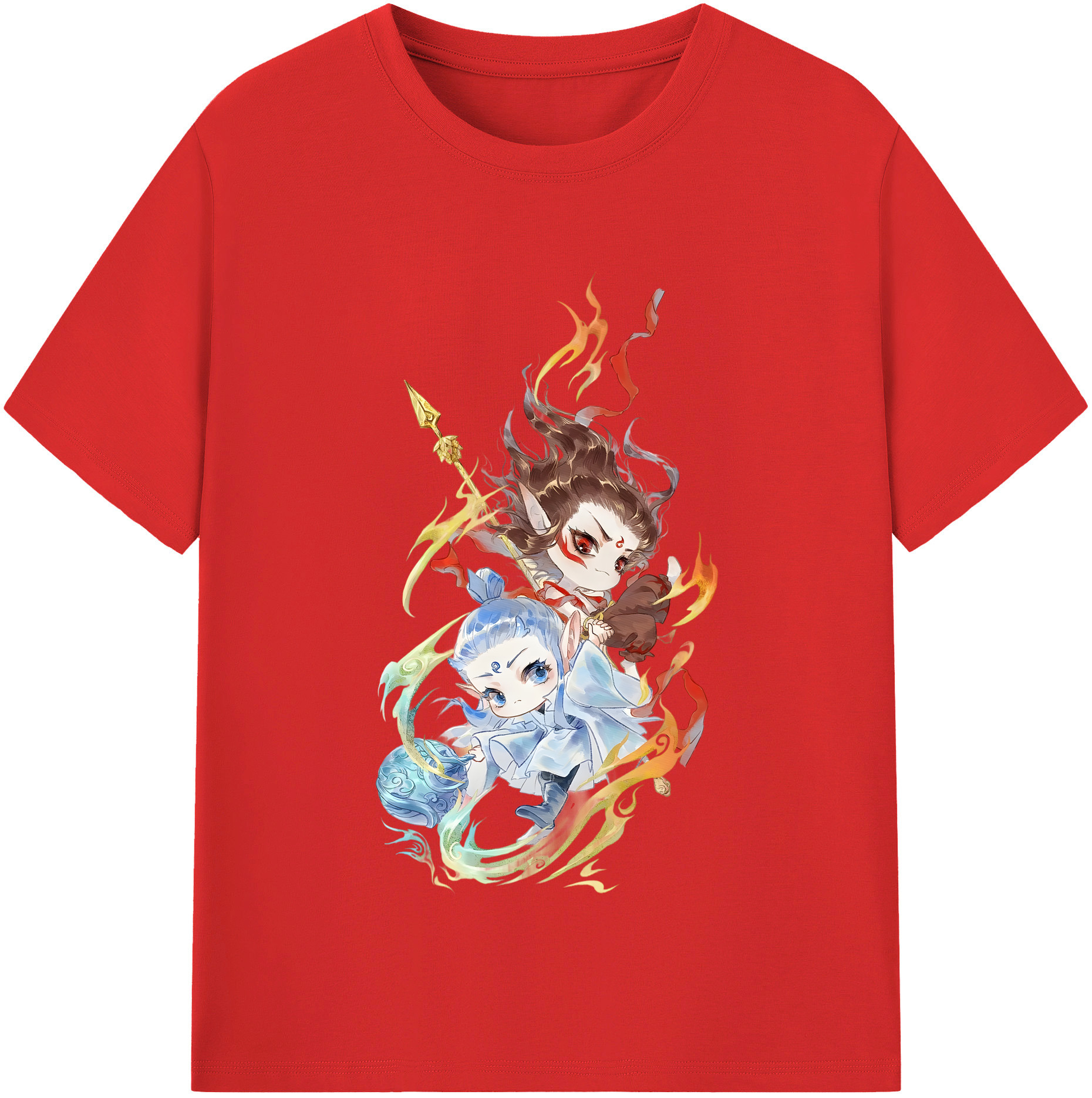 （画像用） Ne Zha 2 ナタ 魔童の大暴れ レディースカジュアルプリントTシャツ（綿100％）