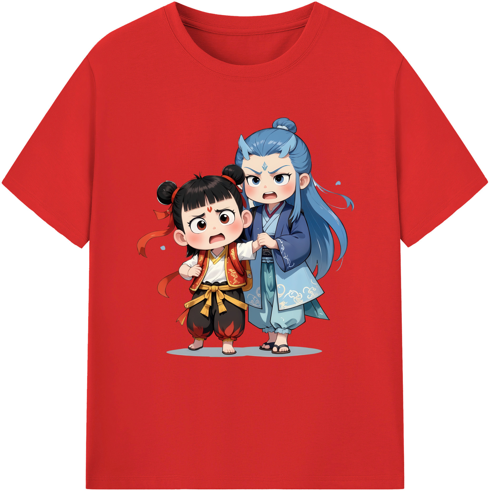 （画像用） Ne Zha 2 ナタ 魔童の大暴れ レディースカジュアルプリントTシャツ（綿100％）