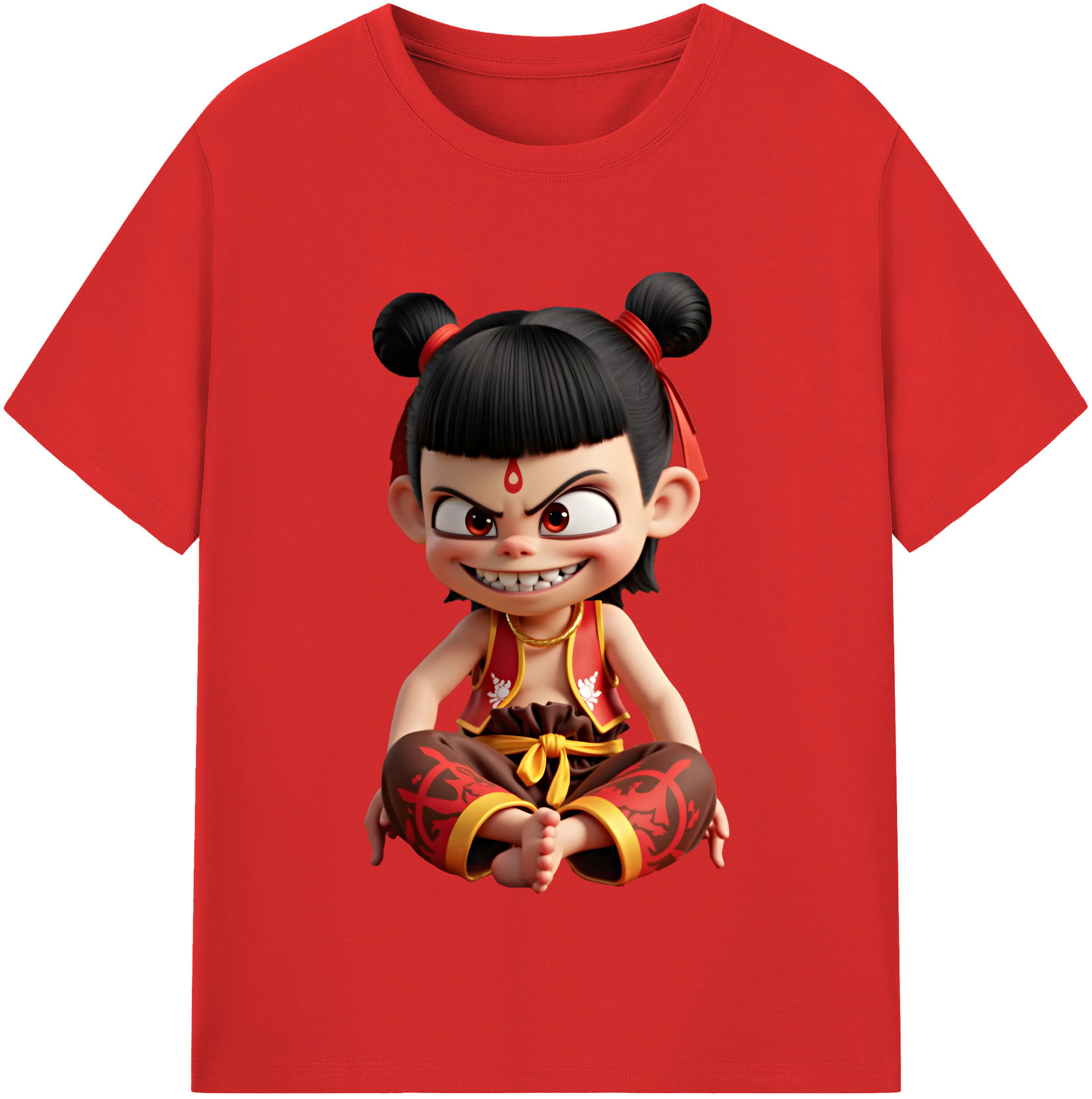 （画像用） Ne Zha 2 ナタ 魔童の大暴れ レディースカジュアルプリントTシャツ（綿100％）