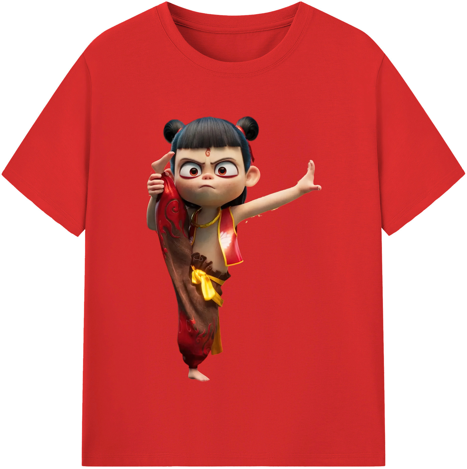 （画像用） Ne Zha 2 ナタ 魔童の大暴れ レディースカジュアルプリントTシャツ（綿100％）