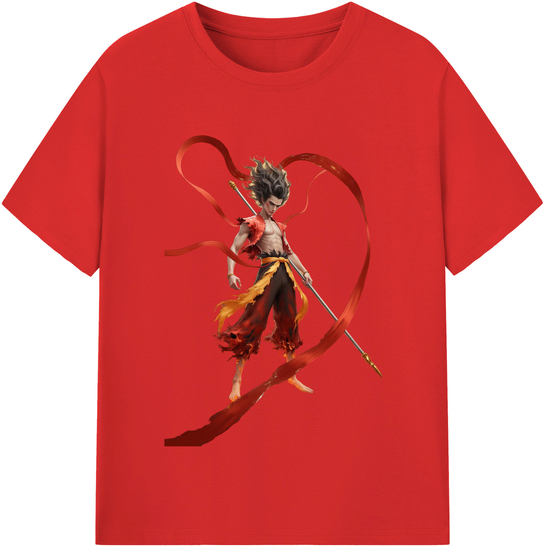 （画像用） Ne Zha 2 ナタ 魔童の大暴れ レディースカジュアルプリントTシャツ（綿100％）