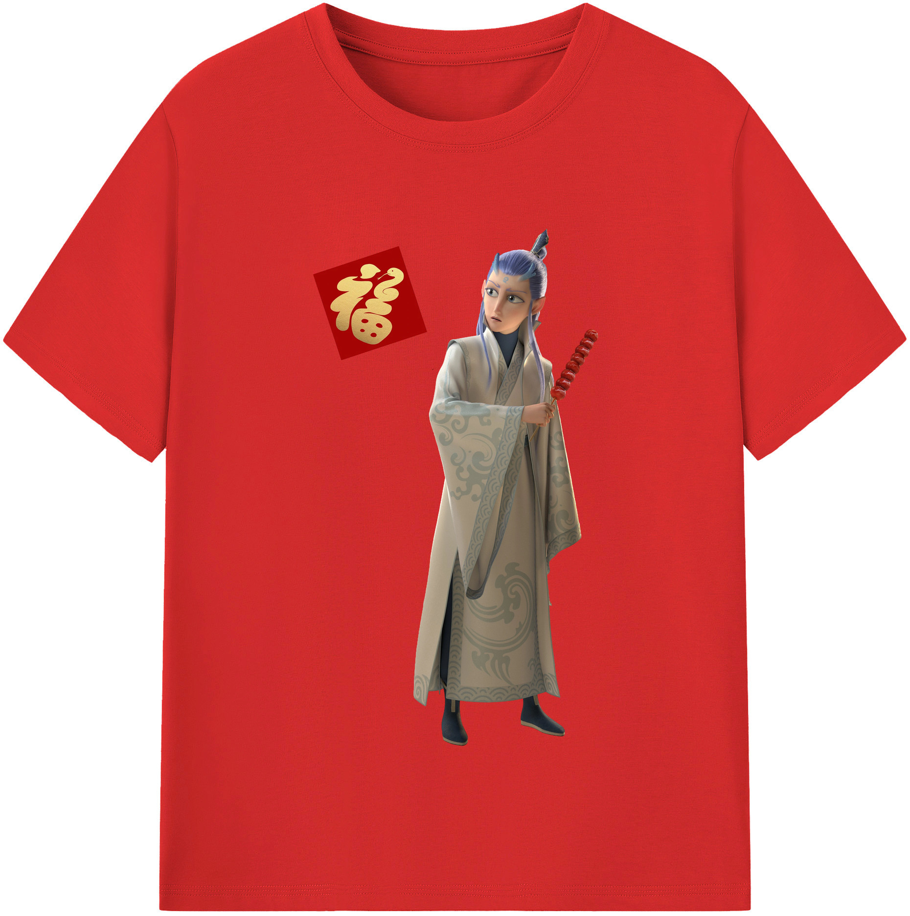 （画像用） Ne Zha 2 ナタ 魔童の大暴れ レディースカジュアルプリントTシャツ（綿100％）