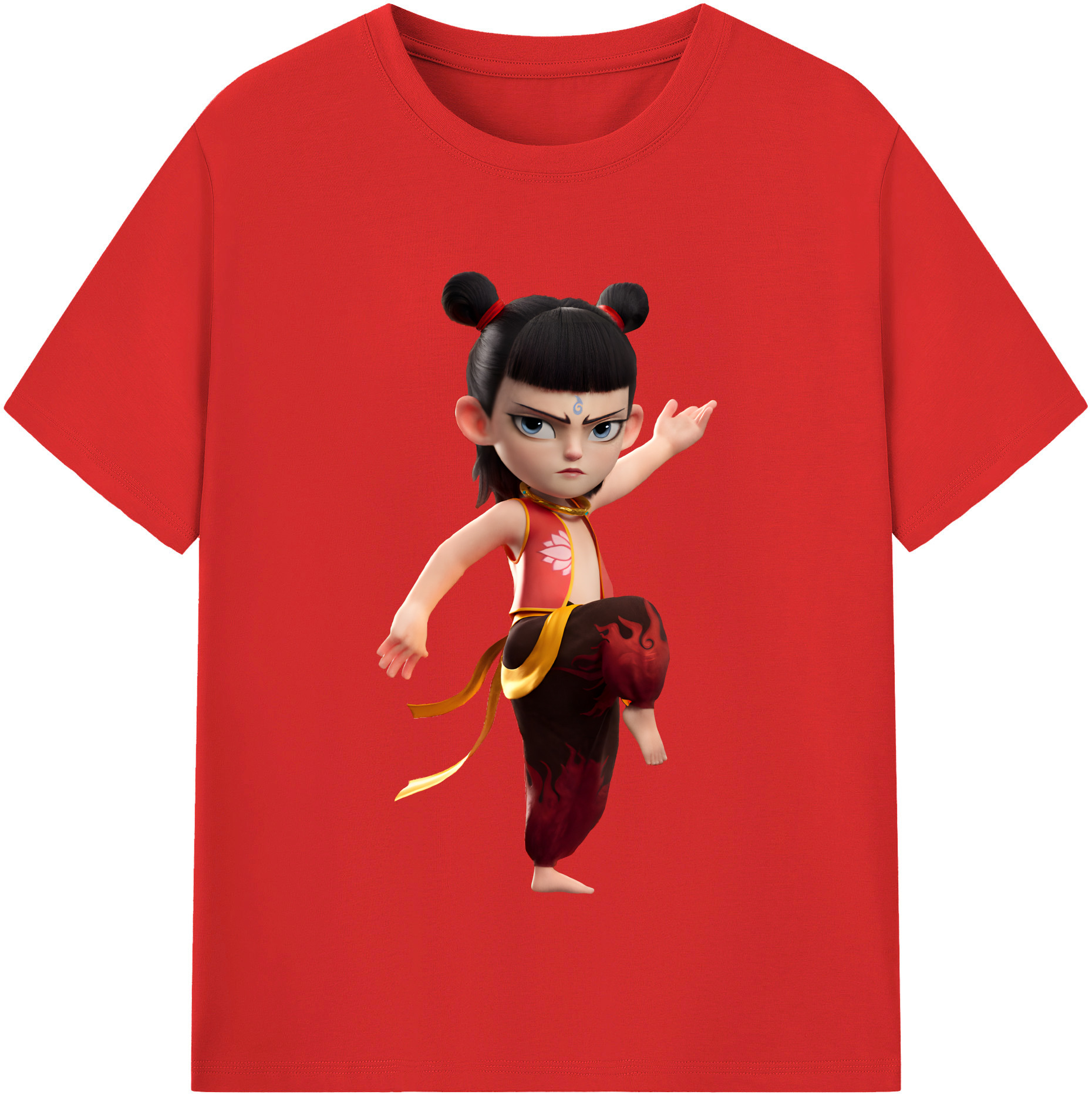 （画像用） Ne Zha 2 ナタ 魔童の大暴れ レディースカジュアルプリントTシャツ（綿100％）