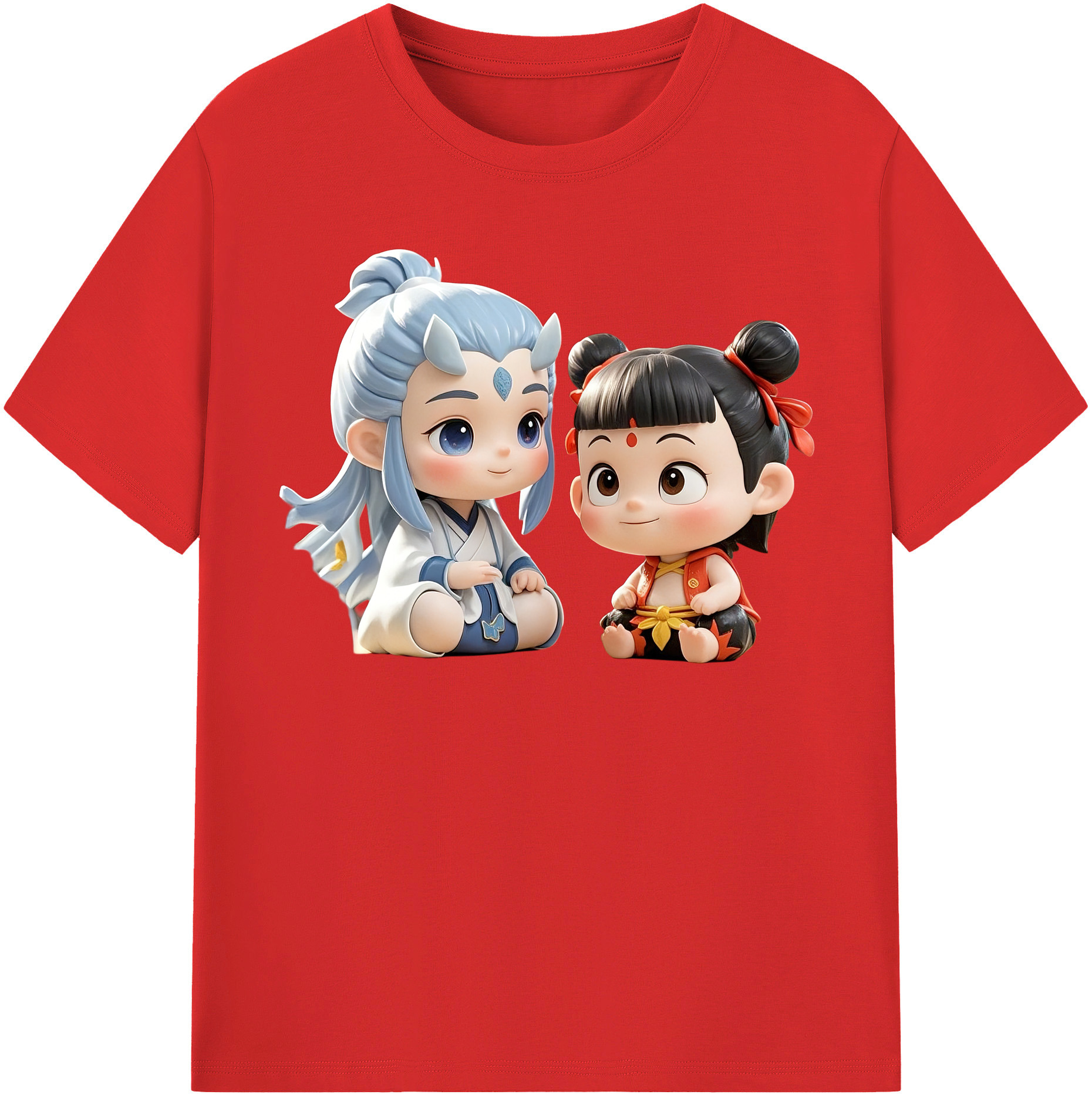 （画像用） Ne Zha 2 ナタ 魔童の大暴れ レディースカジュアルプリントTシャツ（綿100％）