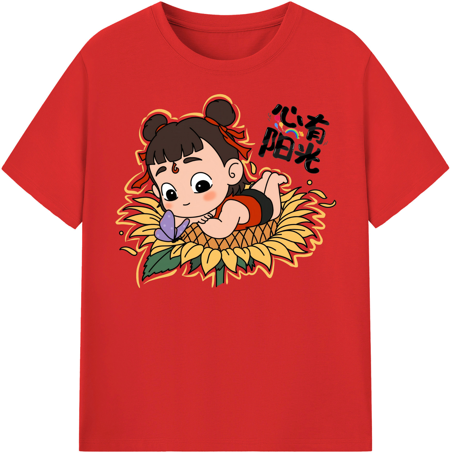 （画像用） Ne Zha 2 ナタ 魔童の大暴れ レディースカジュアルプリントTシャツ（綿100％）