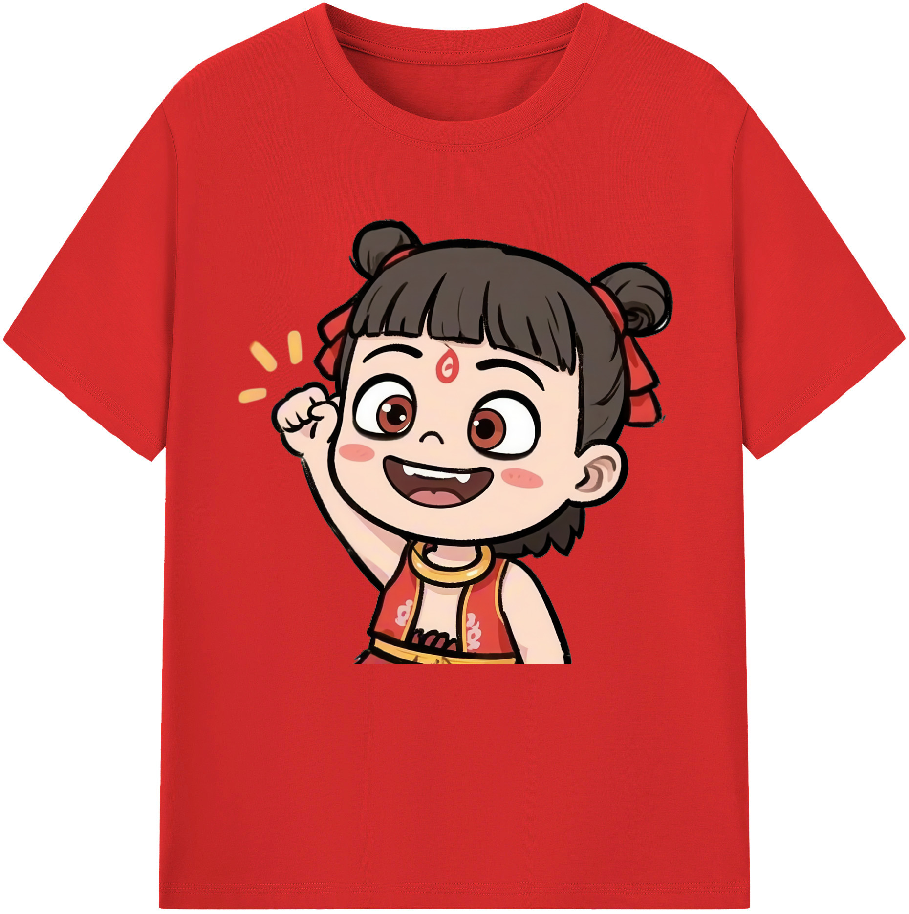 （画像用） Ne Zha 2 ナタ 魔童の大暴れ レディースカジュアルプリントTシャツ（綿100％）