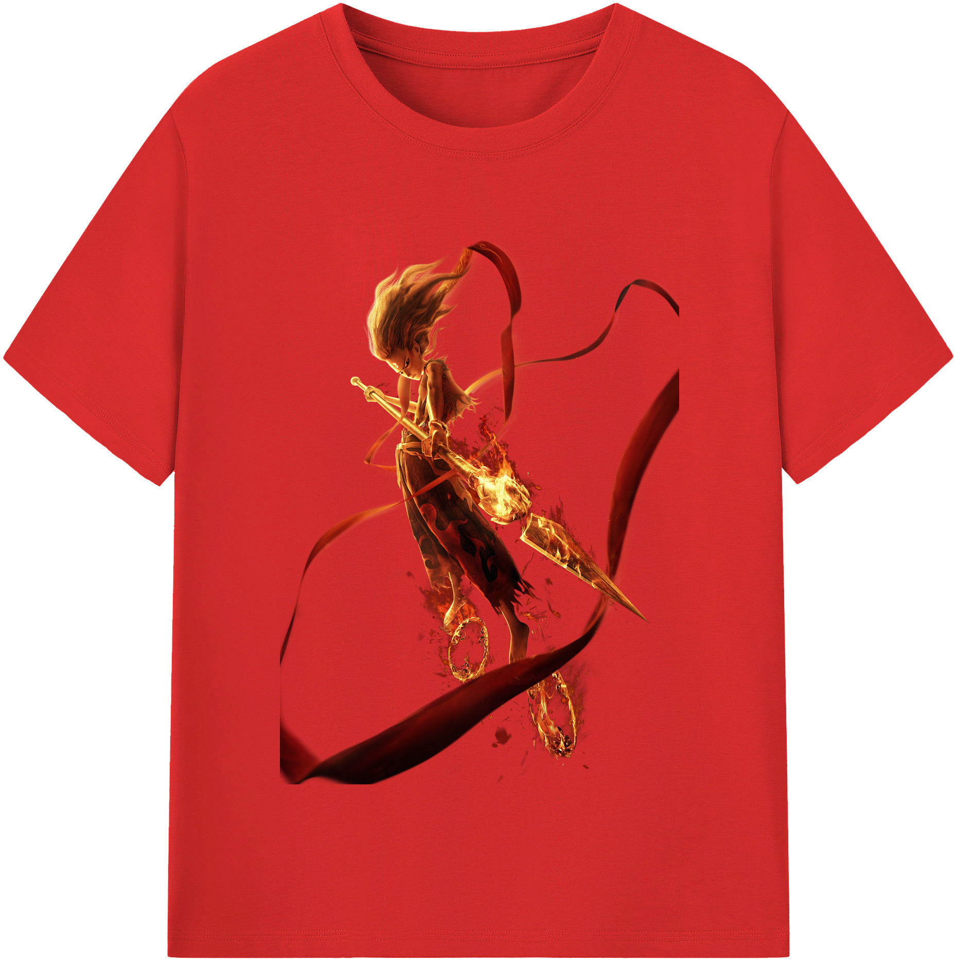 （画像用） Ne Zha 2 ナタ 魔童の大暴れ レディースカジュアルプリントTシャツ（綿100％）