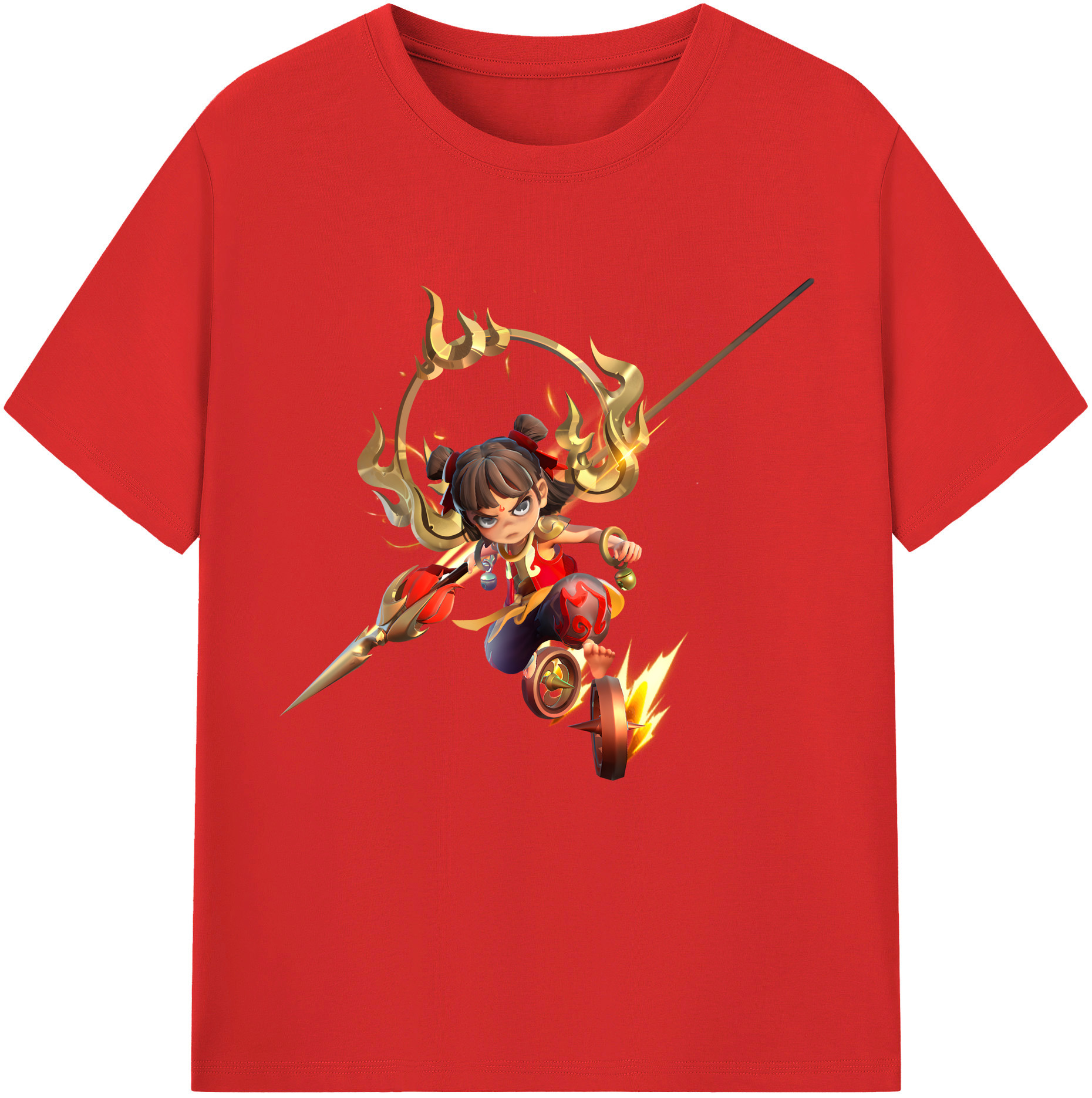 （画像用） Ne Zha 2 ナタ 魔童の大暴れ レディースカジュアルプリントTシャツ（綿100％）