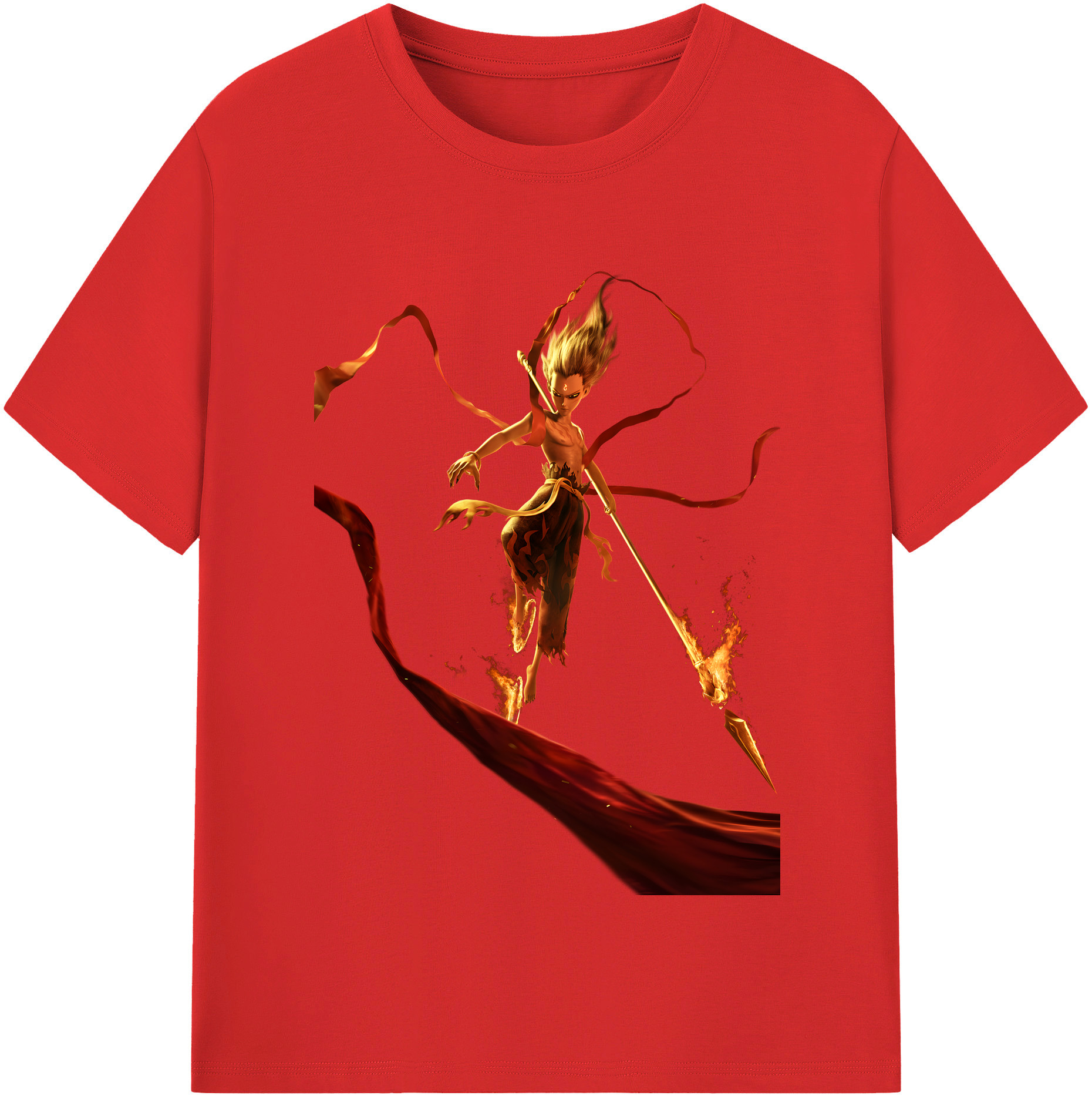 （画像用） Ne Zha 2 ナタ 魔童の大暴れ レディースカジュアルプリントTシャツ（綿100％）