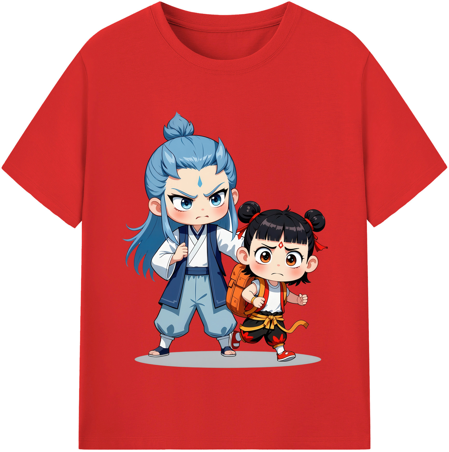 （画像用） Ne Zha 2 ナタ 魔童の大暴れ レディースカジュアルプリントTシャツ（綿100％）
