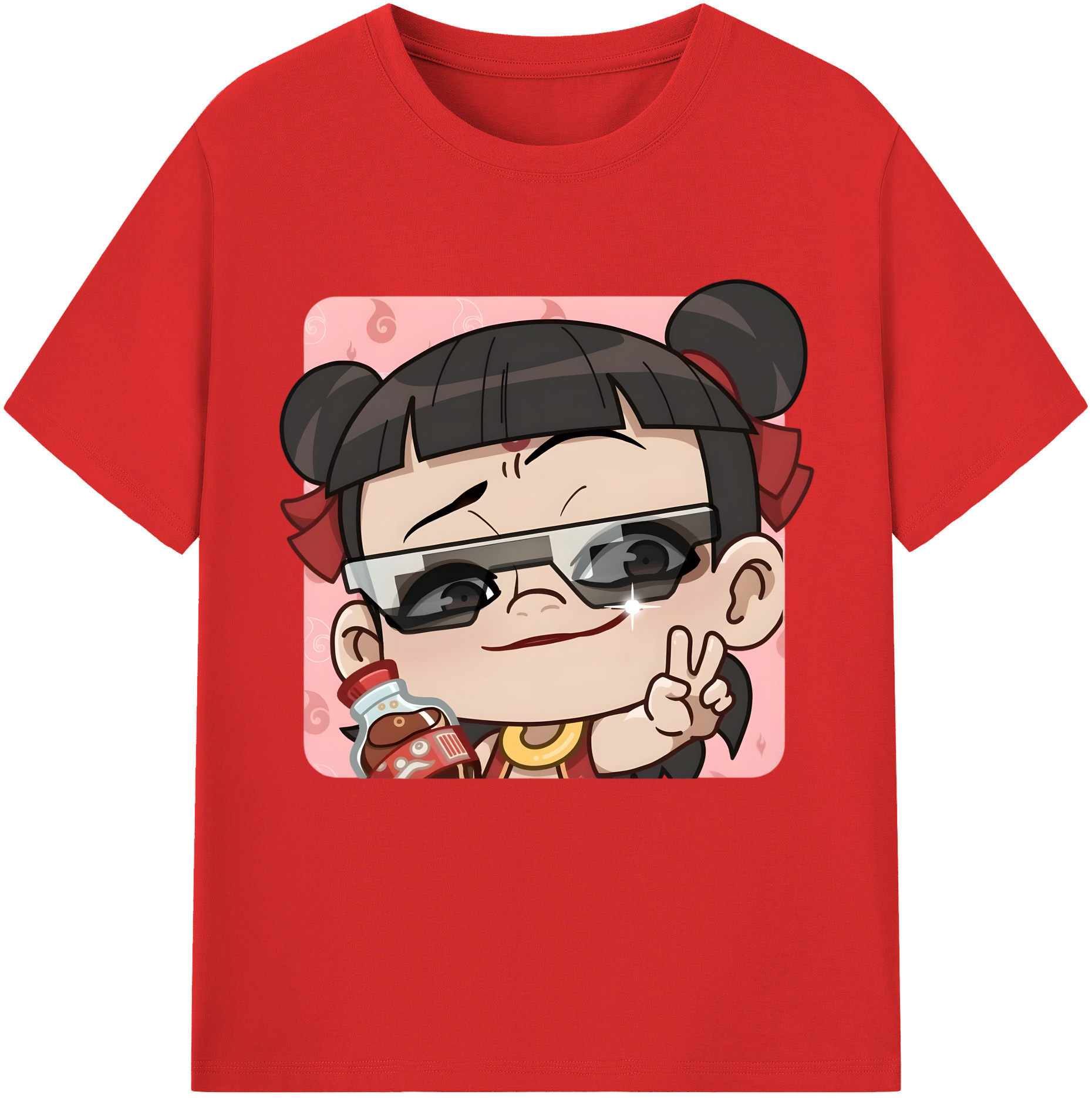 （画像用） Ne Zha 2 ナタ 魔童の大暴れ レディースカジュアルプリントTシャツ（綿100％）