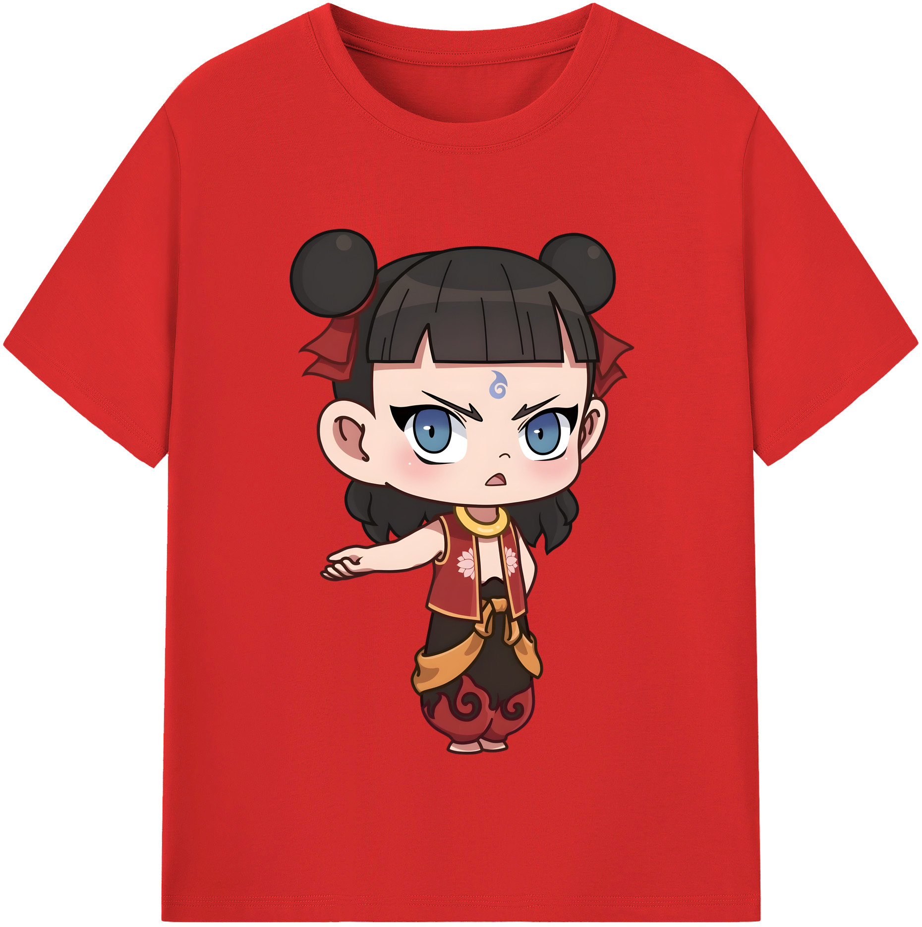 （画像用） Ne Zha 2 ナタ 魔童の大暴れ レディースカジュアルプリントTシャツ（綿100％）