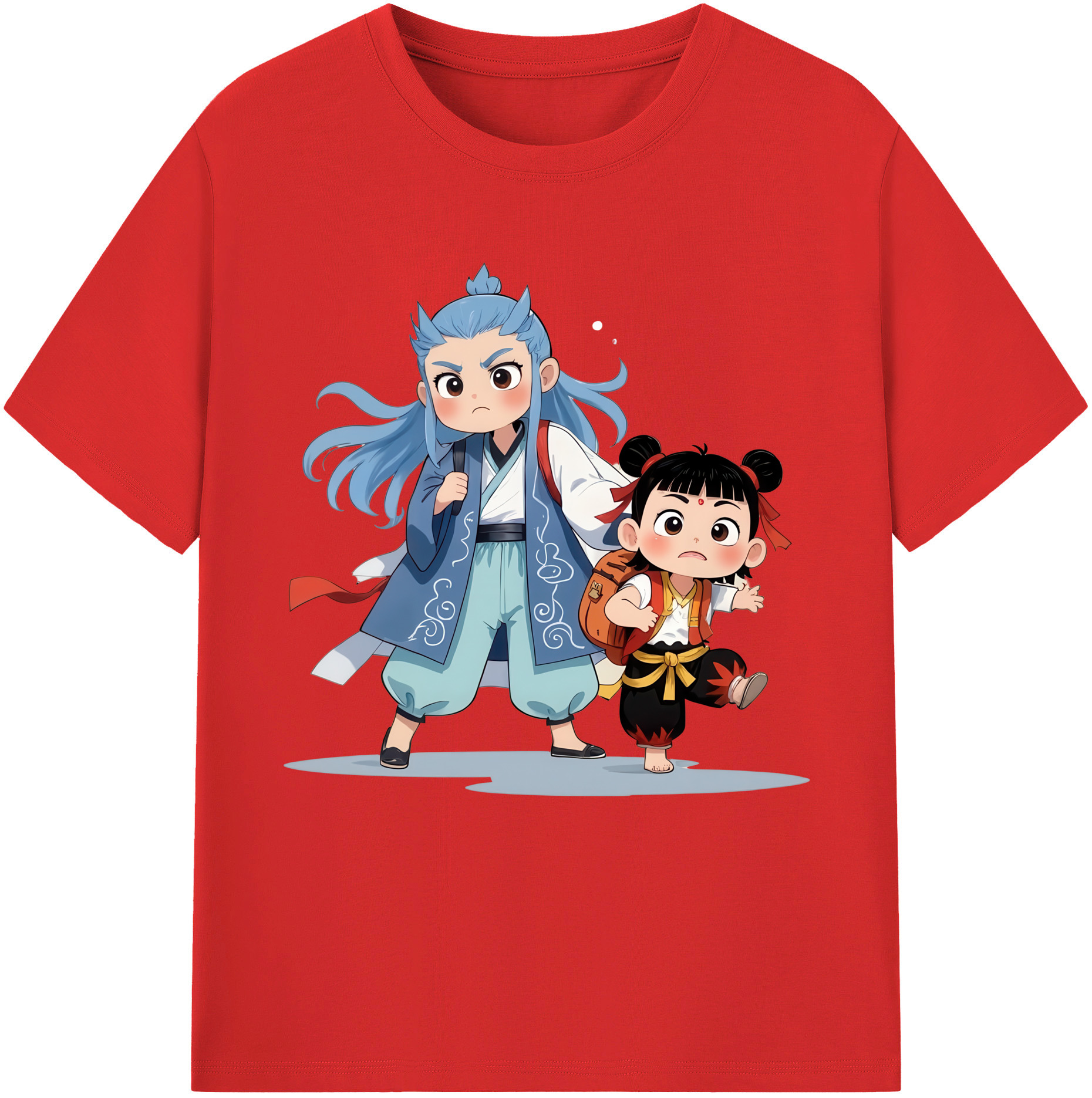 （画像用） Ne Zha 2 ナタ 魔童の大暴れ レディースカジュアルプリントTシャツ（綿100％）