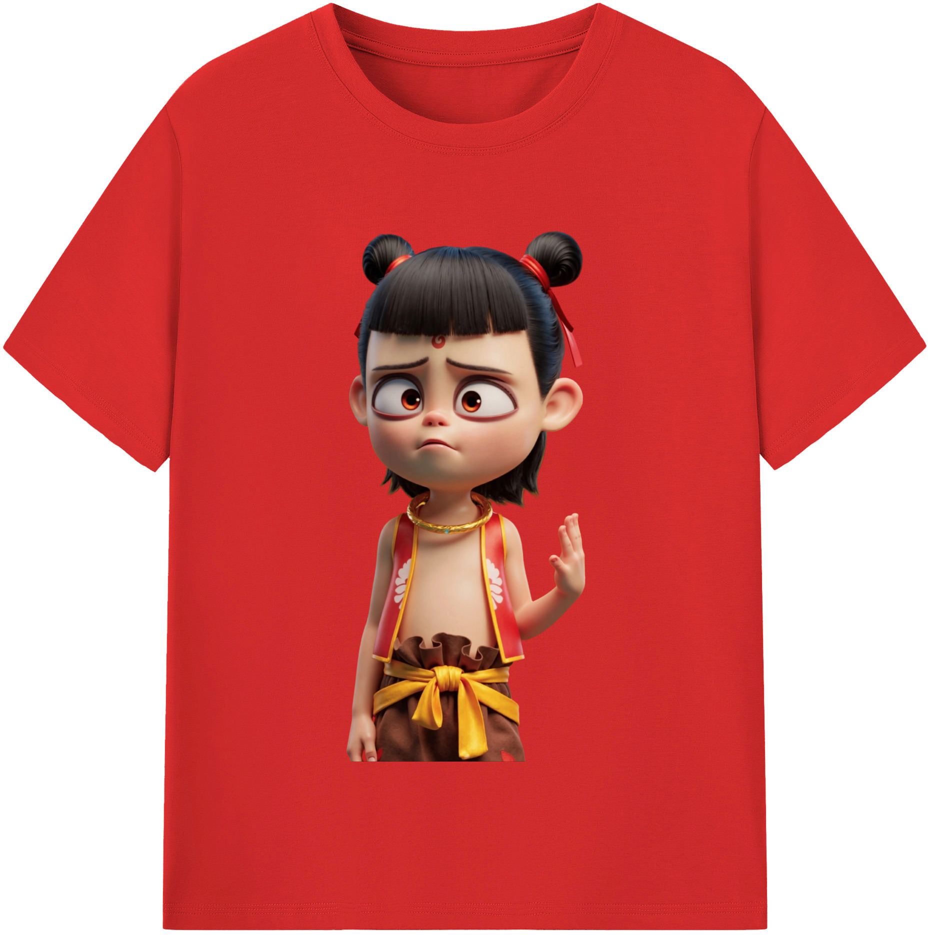 （画像用） Ne Zha 2 ナタ 魔童の大暴れ レディースカジュアルプリントTシャツ（綿100％）