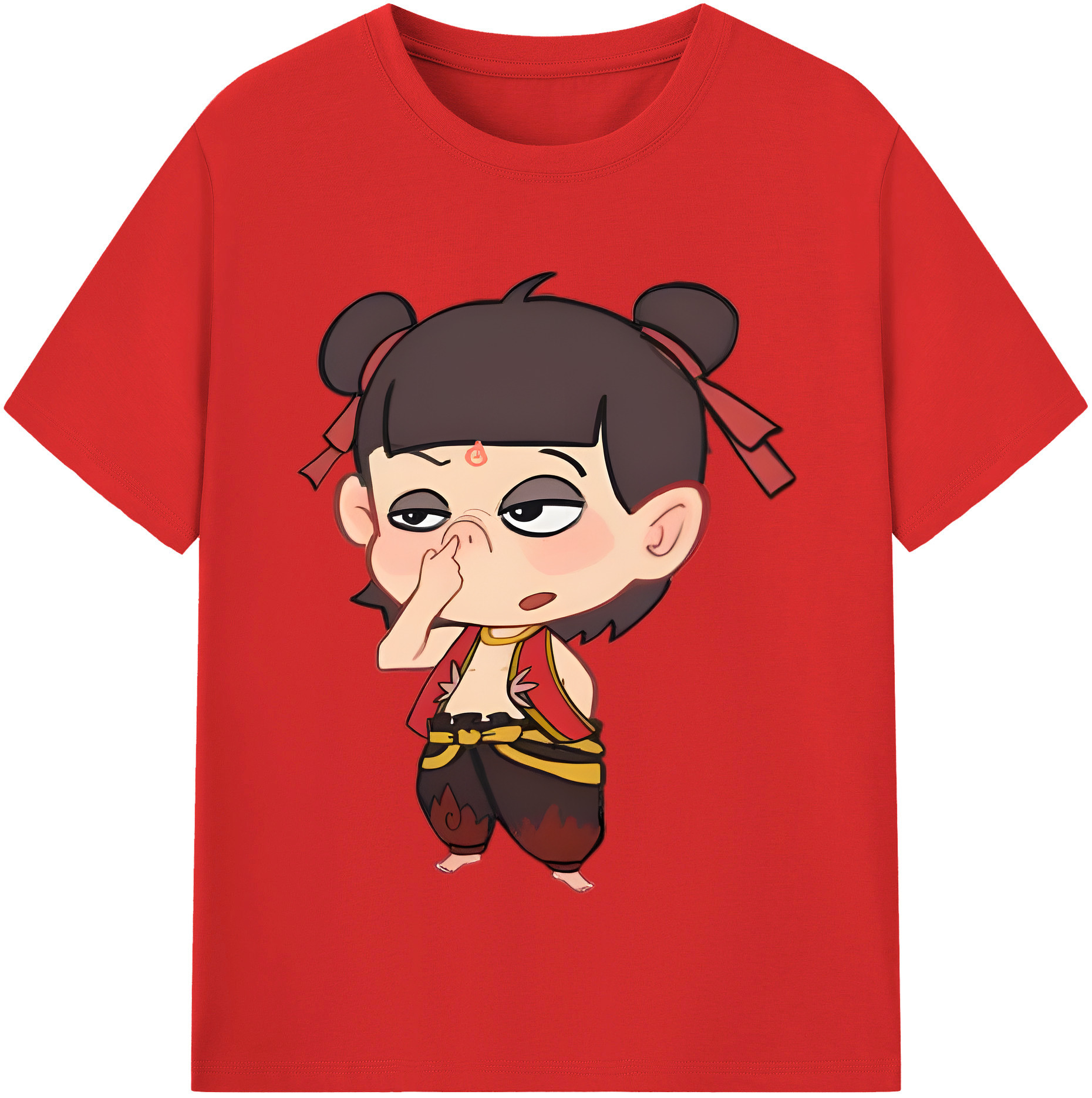 （画像用） Ne Zha 2 ナタ 魔童の大暴れ レディースカジュアルプリントTシャツ（綿100％）