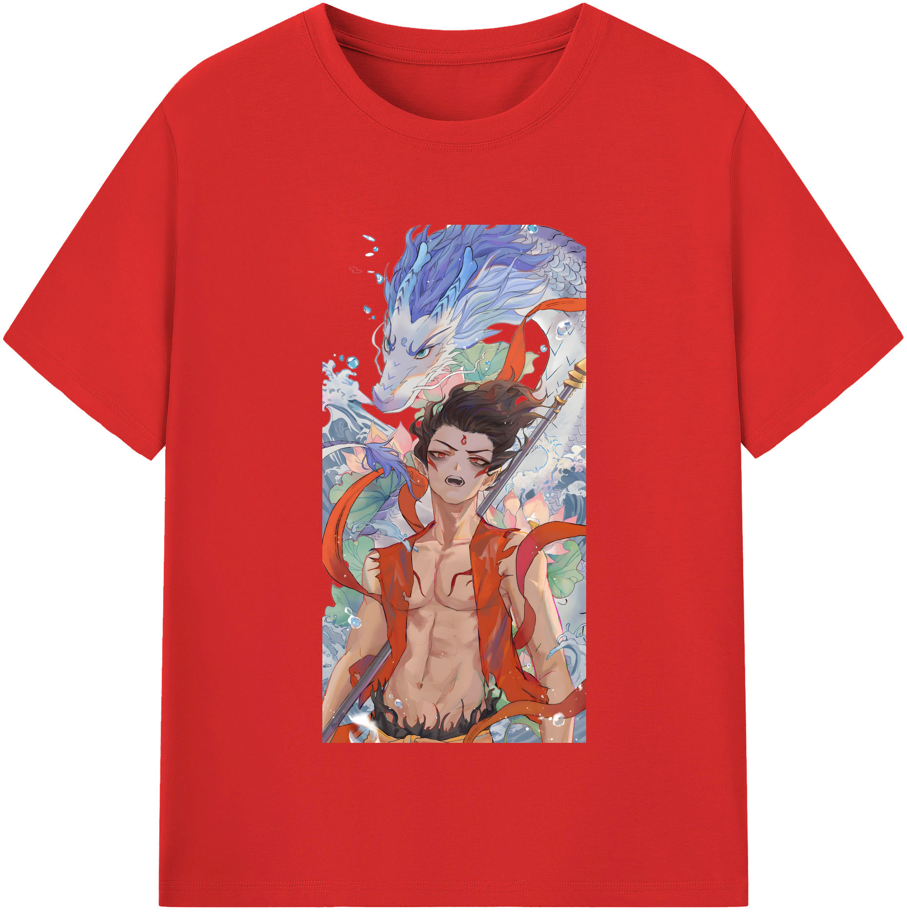（画像用） Ne Zha 2 ナタ 魔童の大暴れ レディースカジュアルプリントTシャツ（綿100％）