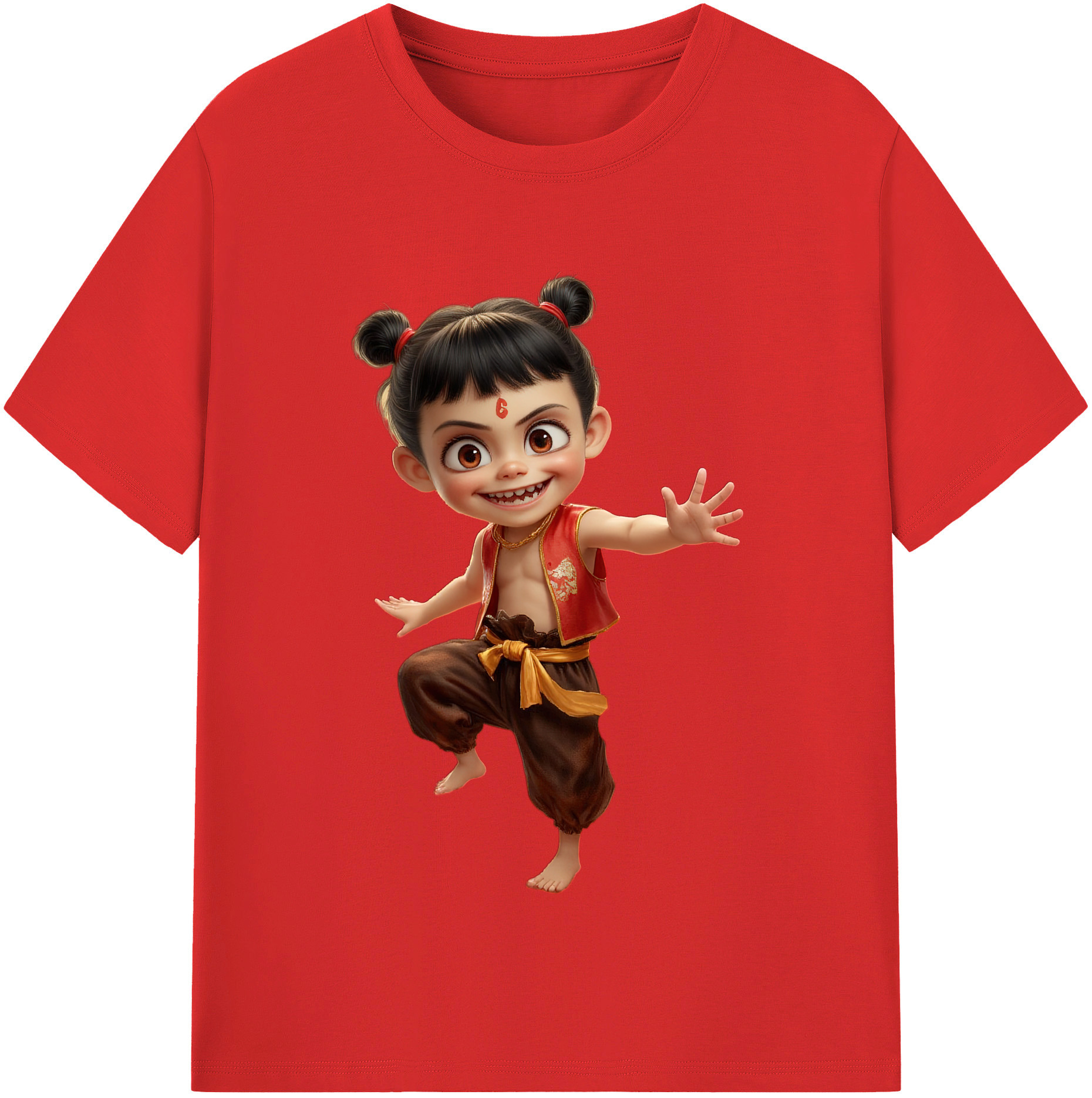 （画像用） Ne Zha 2 ナタ 魔童の大暴れ レディースカジュアルプリントTシャツ（綿100％）