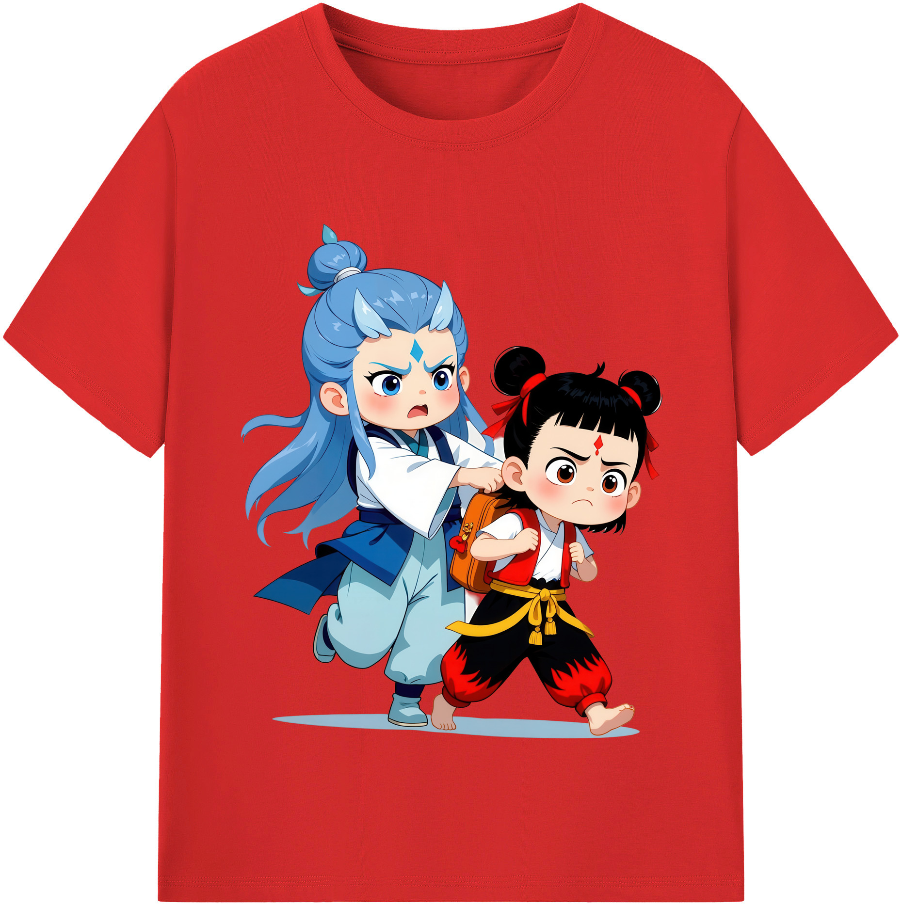 （画像用） Ne Zha 2 ナタ 魔童の大暴れ レディースカジュアルプリントTシャツ（綿100％）