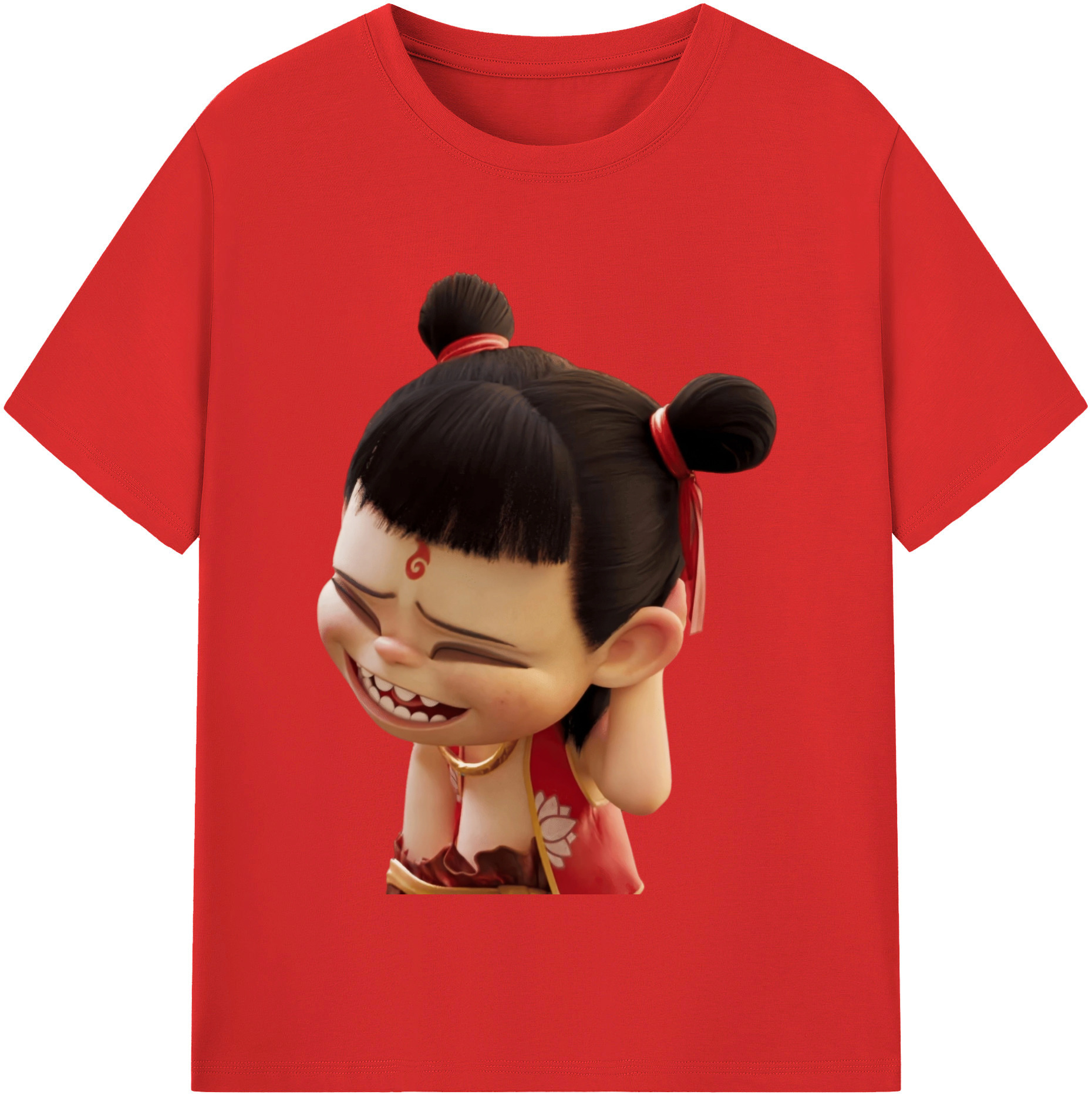 （画像用） Ne Zha 2 ナタ 魔童の大暴れ レディースカジュアルプリントTシャツ（綿100％）
