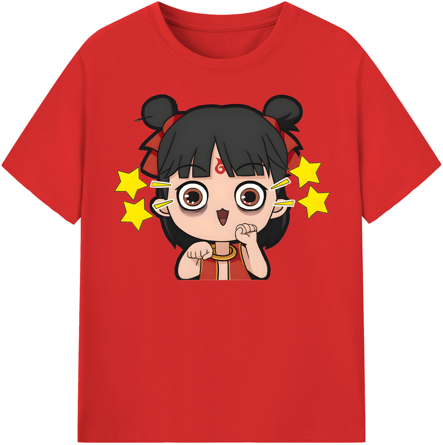 （画像用） Ne Zha 2 ナタ 魔童の大暴れ レディースカジュアルプリントTシャツ（綿100％）