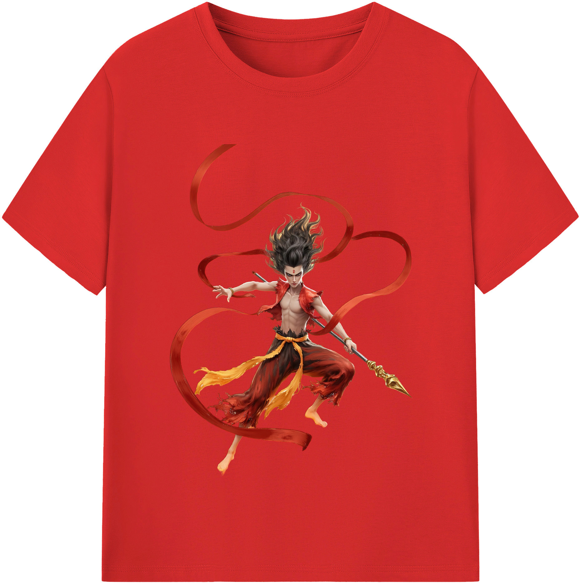（画像用） Ne Zha 2 ナタ 魔童の大暴れ レディースカジュアルプリントTシャツ（綿100％）