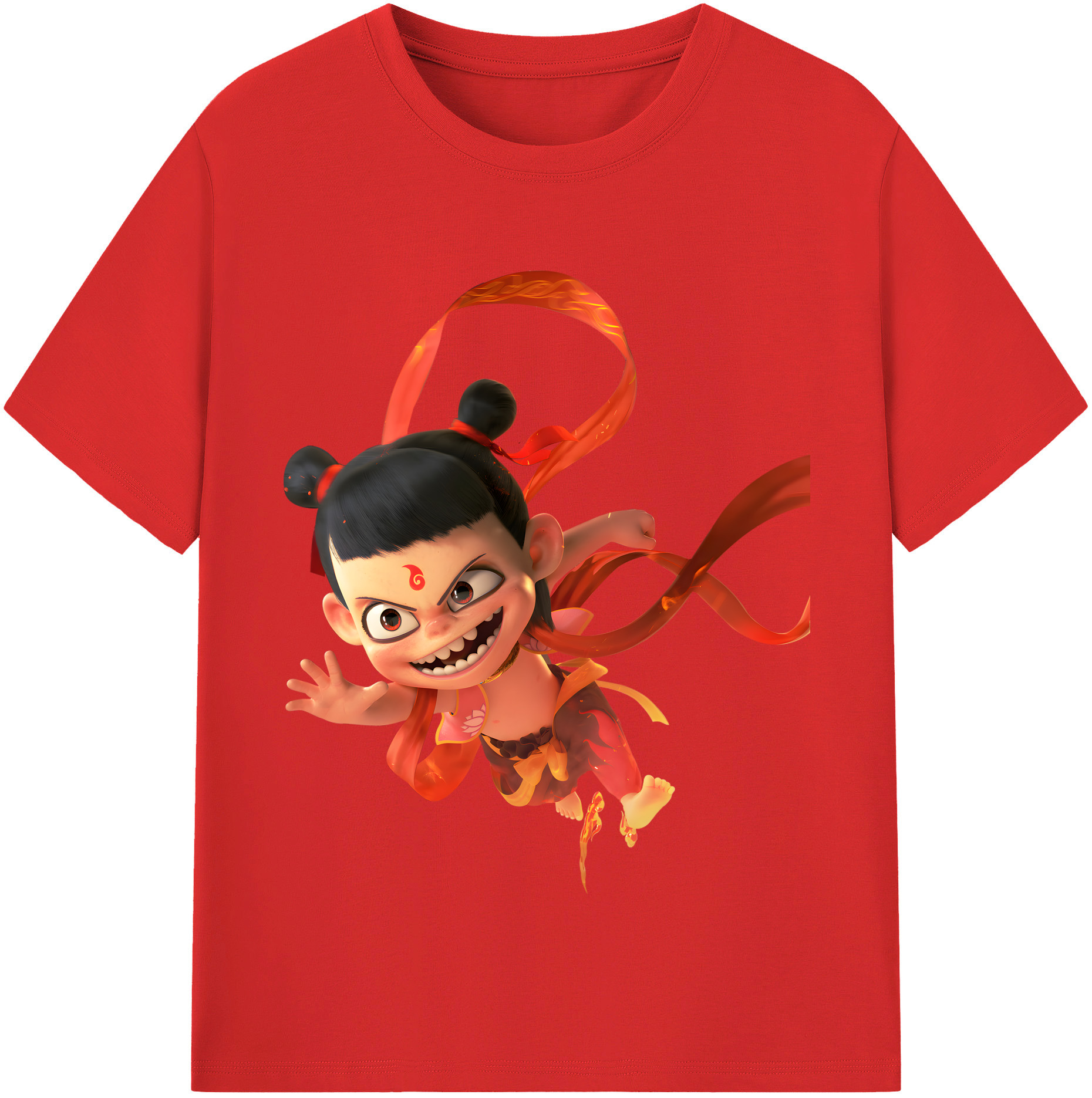 （画像用） Ne Zha 2 ナタ 魔童の大暴れ レディースカジュアルプリントTシャツ（綿100％）
