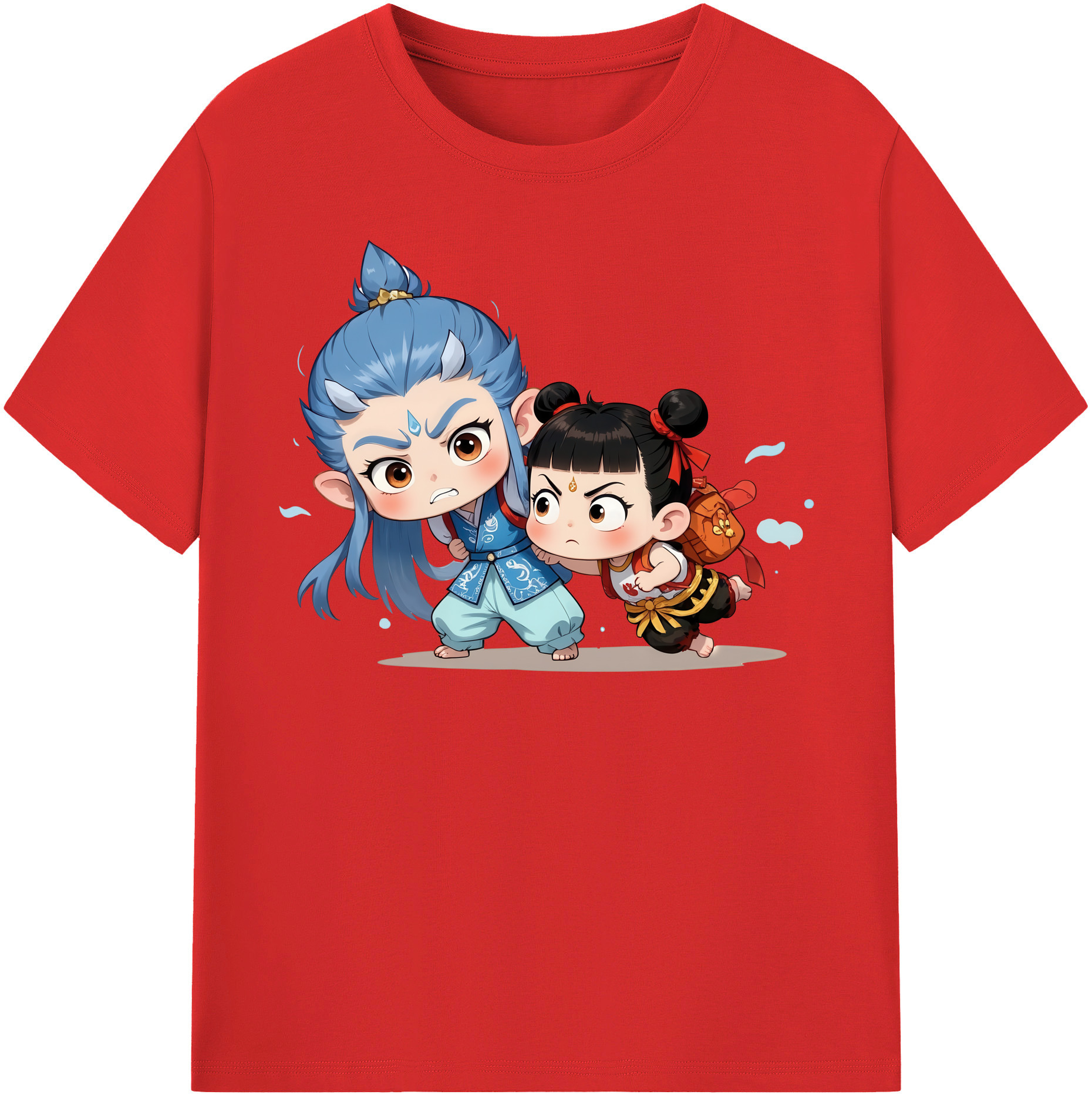 （画像用） Ne Zha 2 ナタ 魔童の大暴れ レディースカジュアルプリントTシャツ（綿100％）